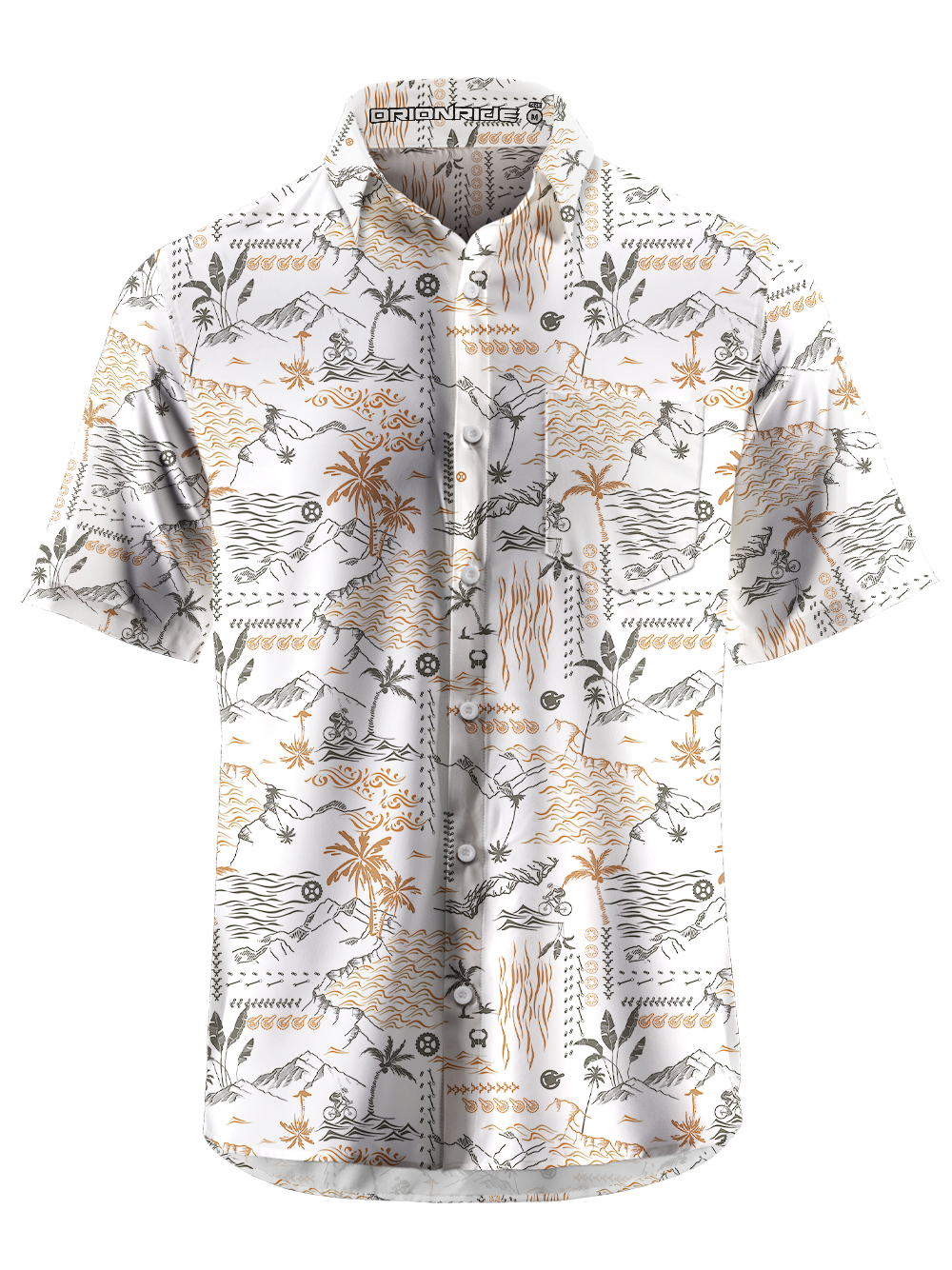 Orionride Breeze And Waves Zipper Pockets Ultra Lightweight Short Sleeves Gravel Shirt