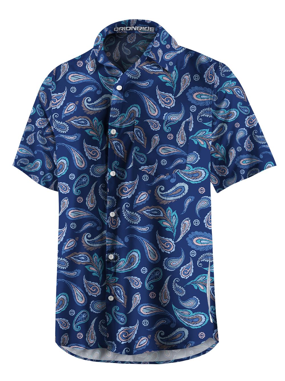 Orionride Swirling Pattern Zipper Pockets Ultra Lightweight Short Sleeves Gravel Shirt
