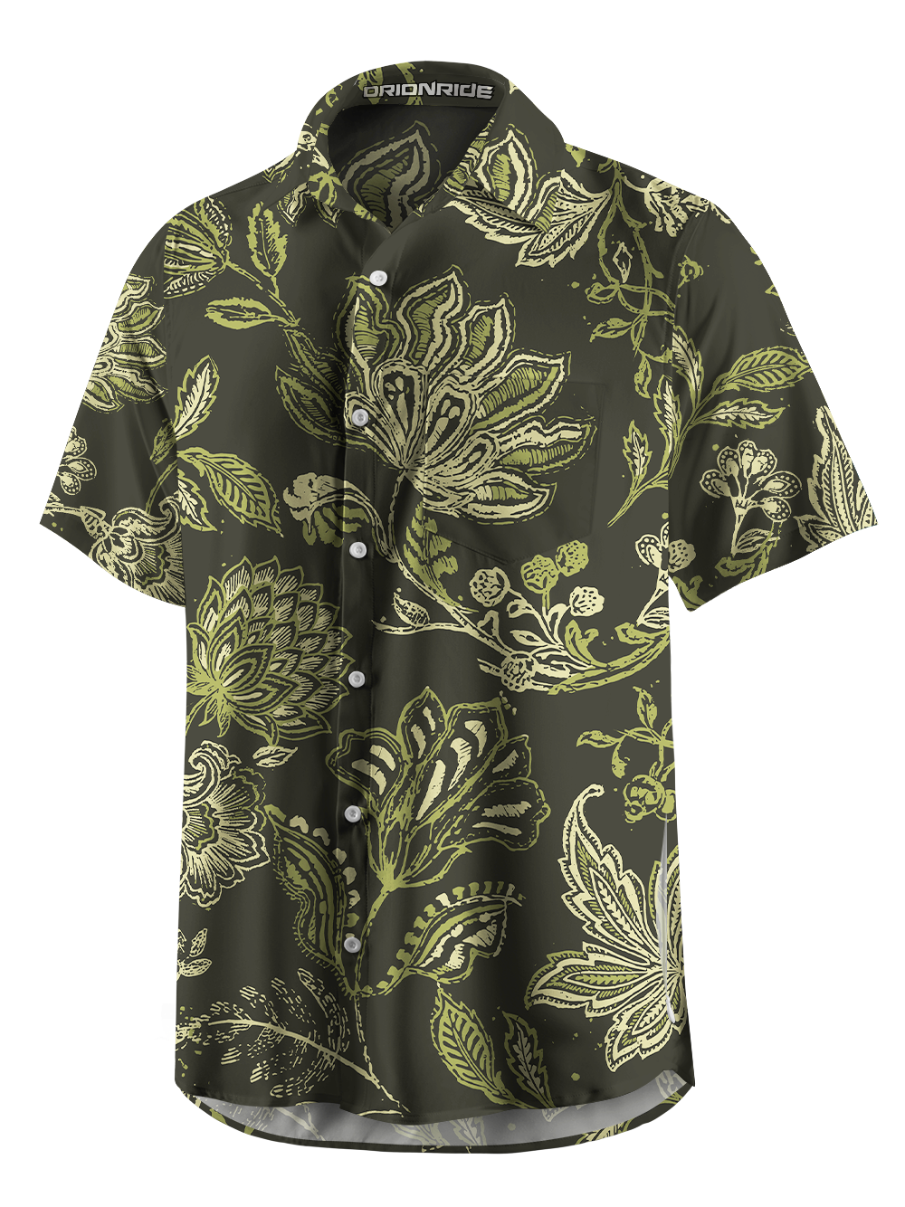 Orionride Inked Flora Zipper Pockets Ultra Lightweight Short Sleeves Gravel Shirt