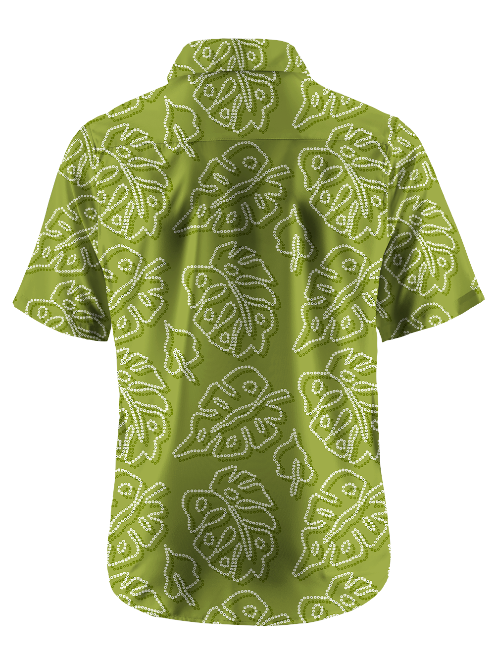 Orionride Tropical Plant Leaves Zipper Pockets Ultra Lightweight Short Sleeves Gravel Shirt
