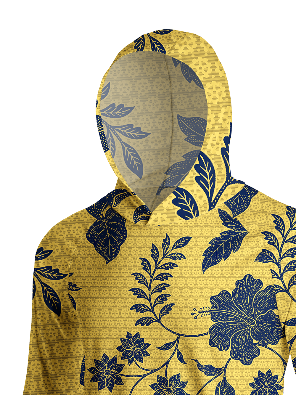 Orionride Large Hibiscus Flowers Long Sleeve Cycling Hoodie Shirt