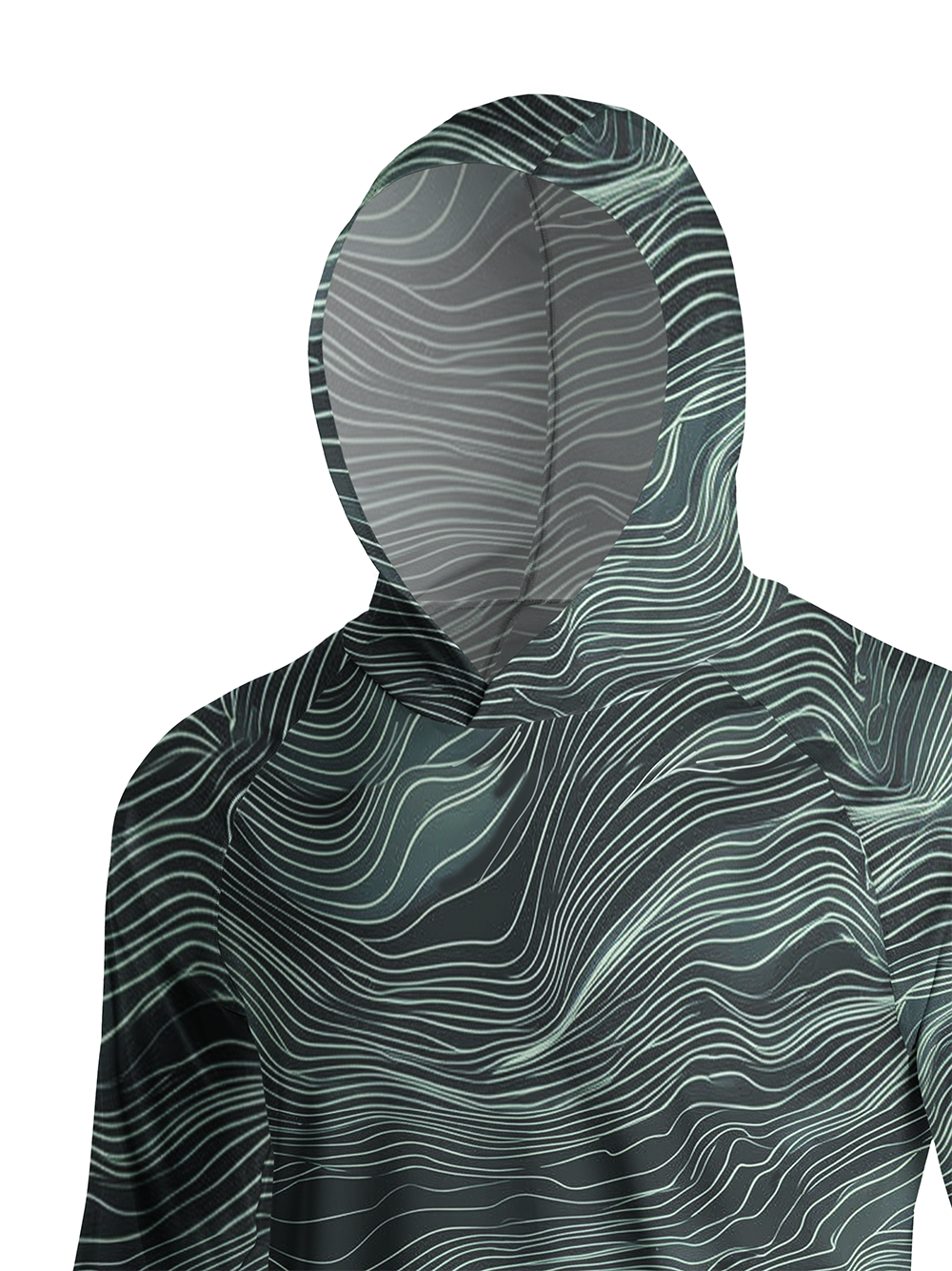 Orionride Winding Lines  Long Sleeve Cycling Hoodie Shirt