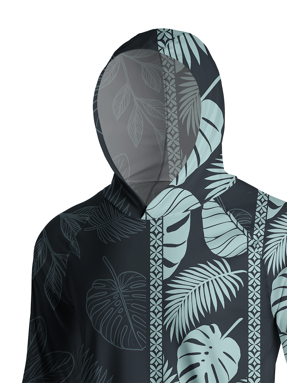 Orionride Striped Monstera Deliciosa Long Sleeve Cycling Hoodie Shirt