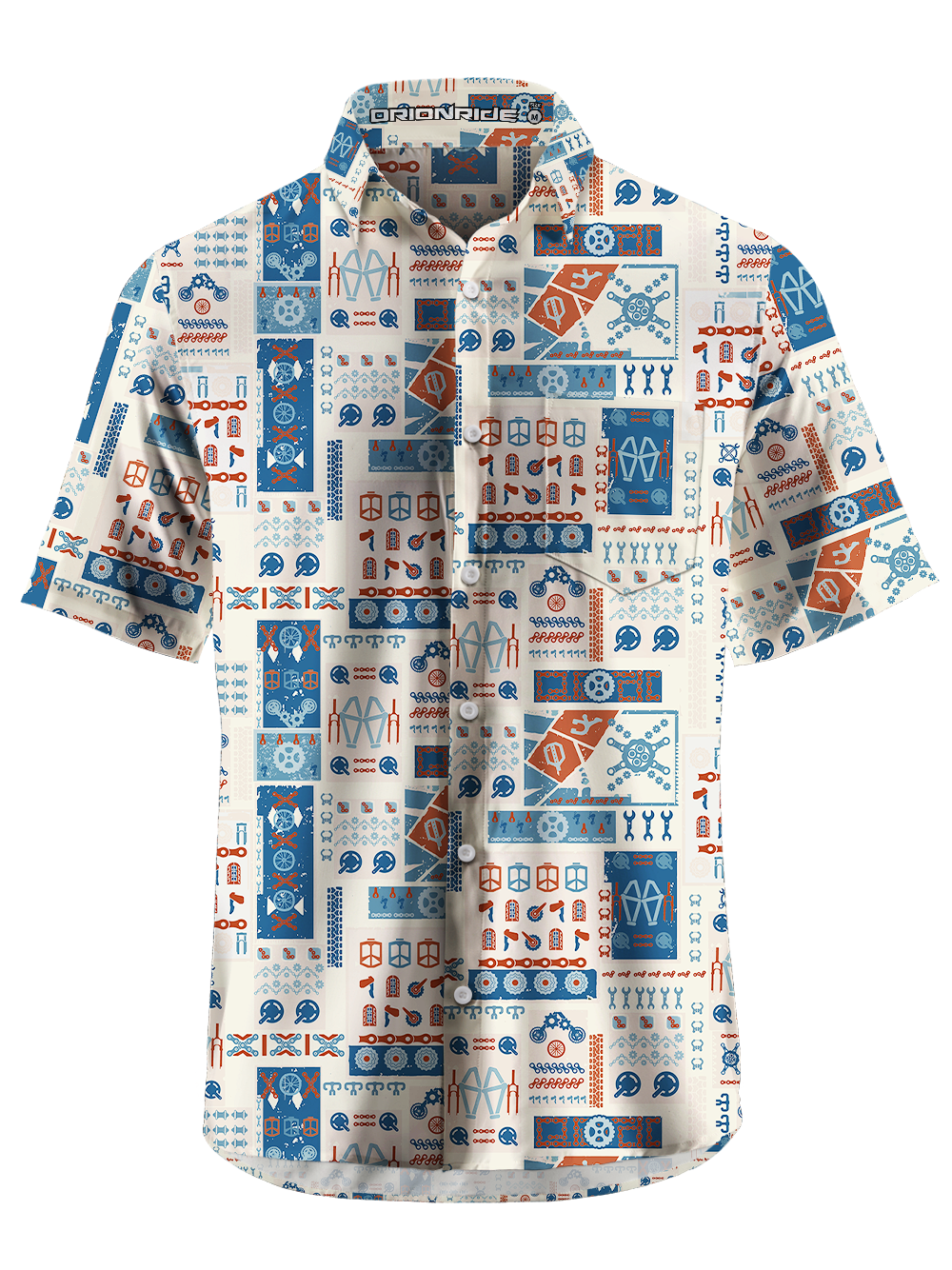 Orionride Colored Parts Zipper Pockets Ultra Lightweight Short Sleeves Gravel Shirt