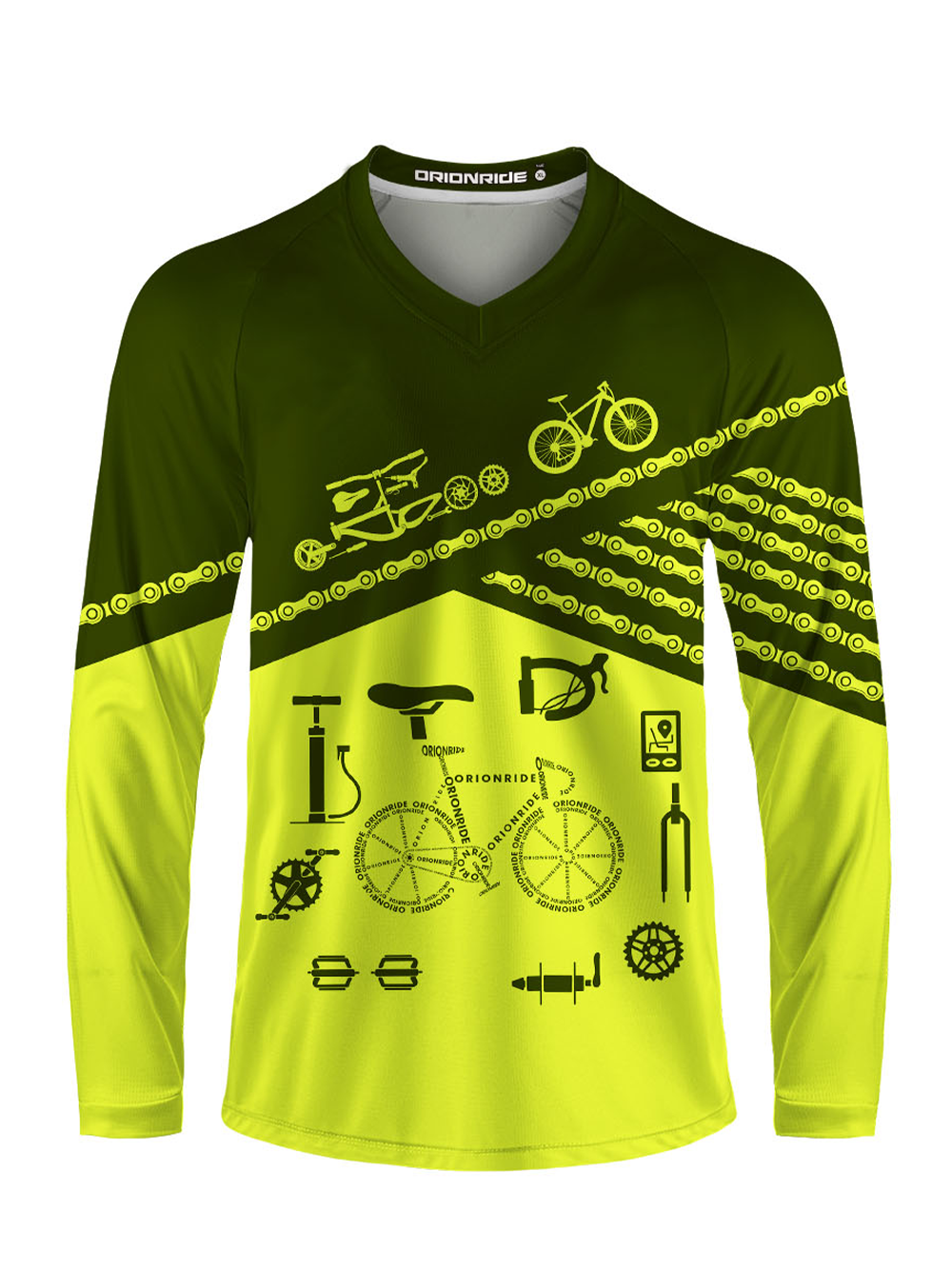 Orionride Letter Stitching Bicycle Long Sleeve Downhill Jersey