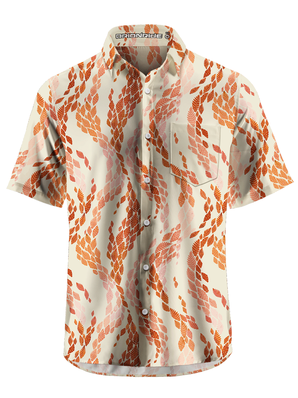 Orionride Pinnate Compound Leaves Zipper Pockets Ultra Lightweight Short Sleeves Gravel Shirt