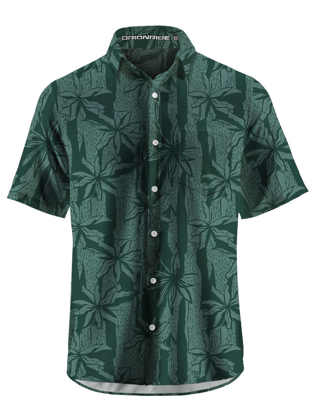 Orionride Chained Flowers Zipper Pockets Ultra Lightweight Short Sleeves Gravel Shirt