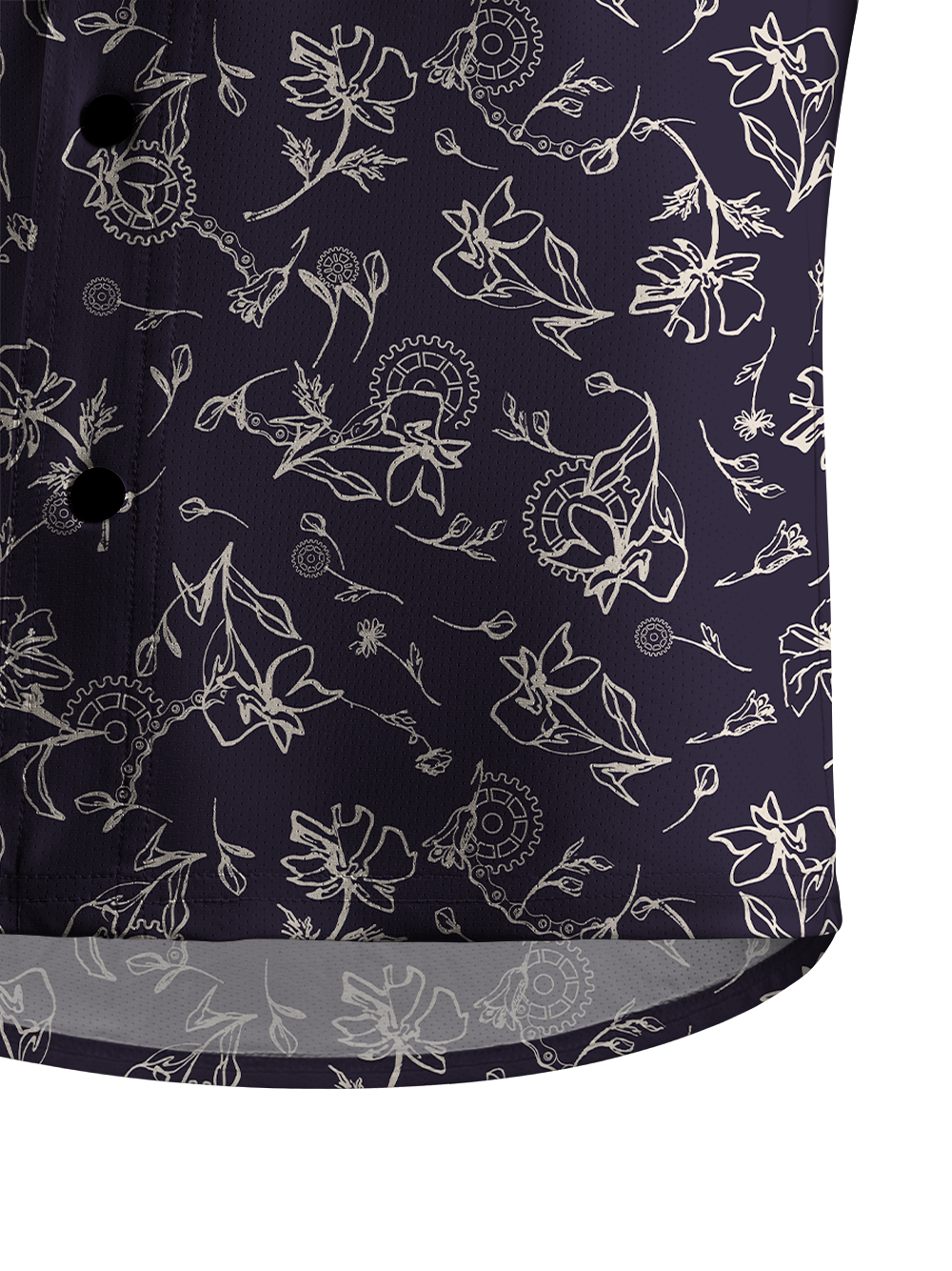 Orionride Linear Gear Flower Men's Stretchy Breathable Long Sleeve Gravel Shirt