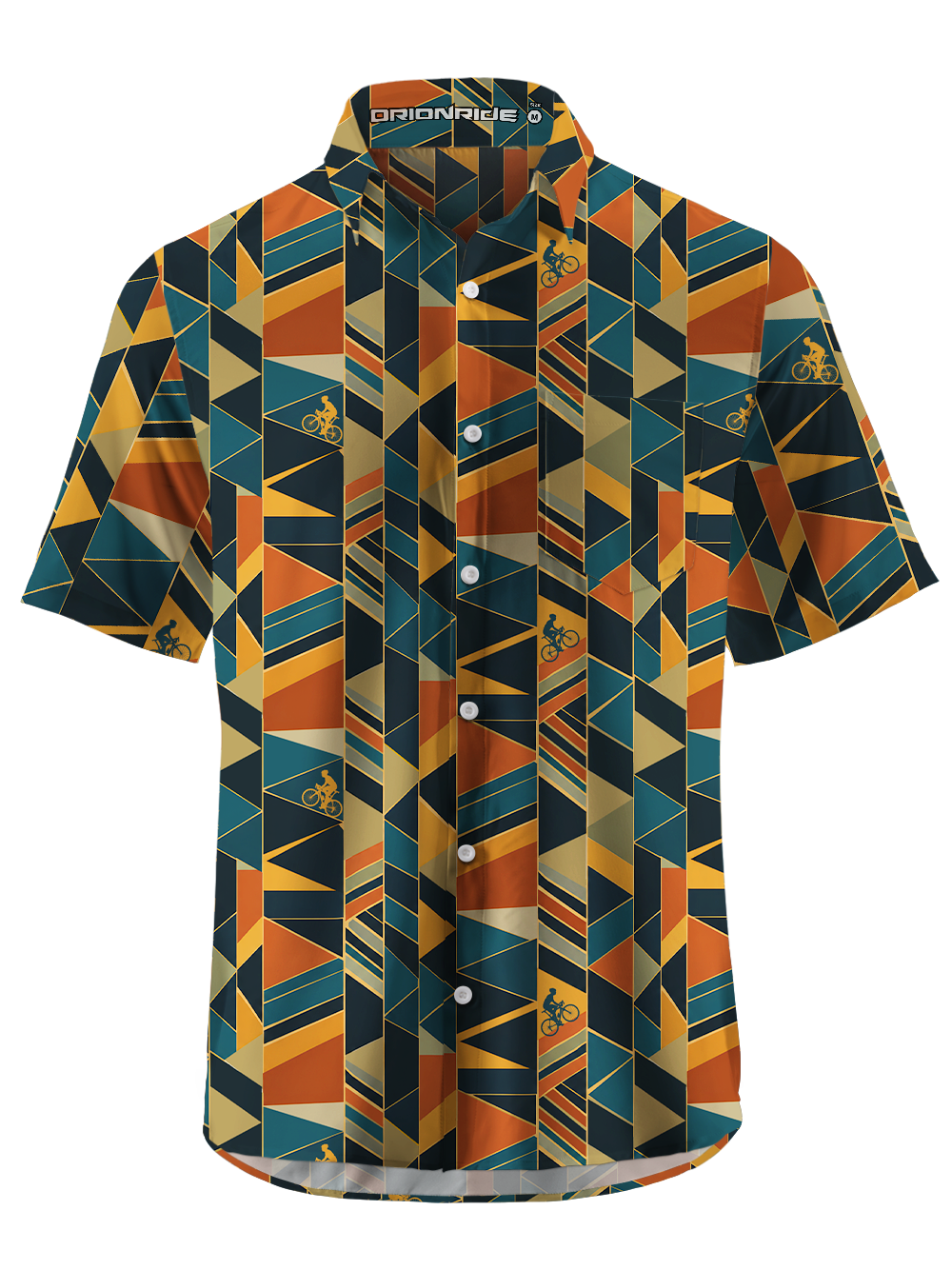 Orionride Geometric Velocity Zipper Pockets Ultra Lightweight Short Sleeves Gravel Shirt