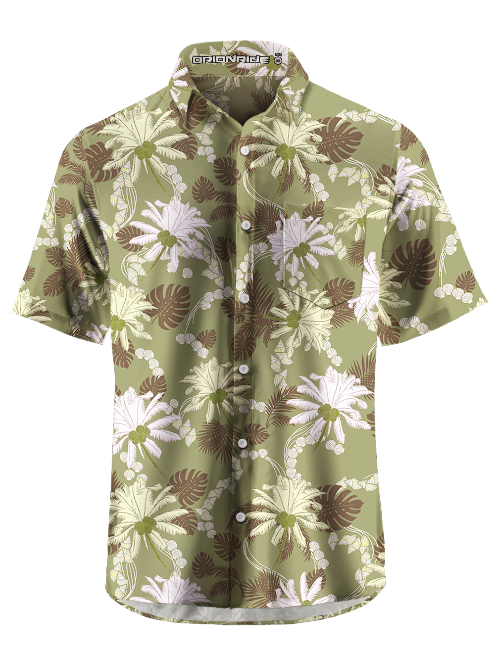 Orionride Coconut Trees Zipper Pockets Ultra Lightweight Short Sleeves Gravel Shirt