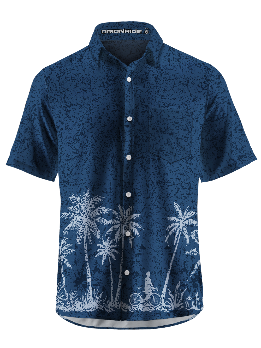 Orionride Coconut Tree Reflection Zipper Pockets Ultra Lightweight Short Sleeves Gravel Shirt