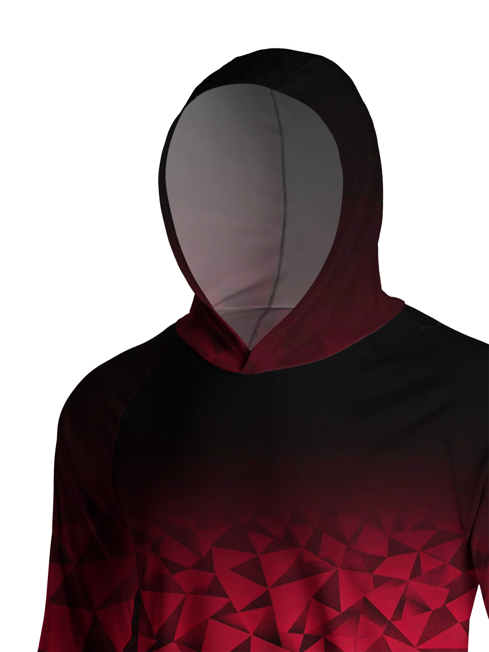 Orionride Red Gemstone Long Sleeve Cycling Hoodie Shirt
