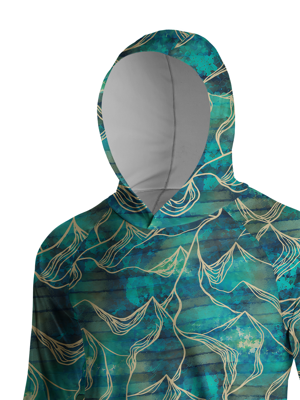 Orionride Liquid Topography Long Sleeve Cycling Hoodie Shirt