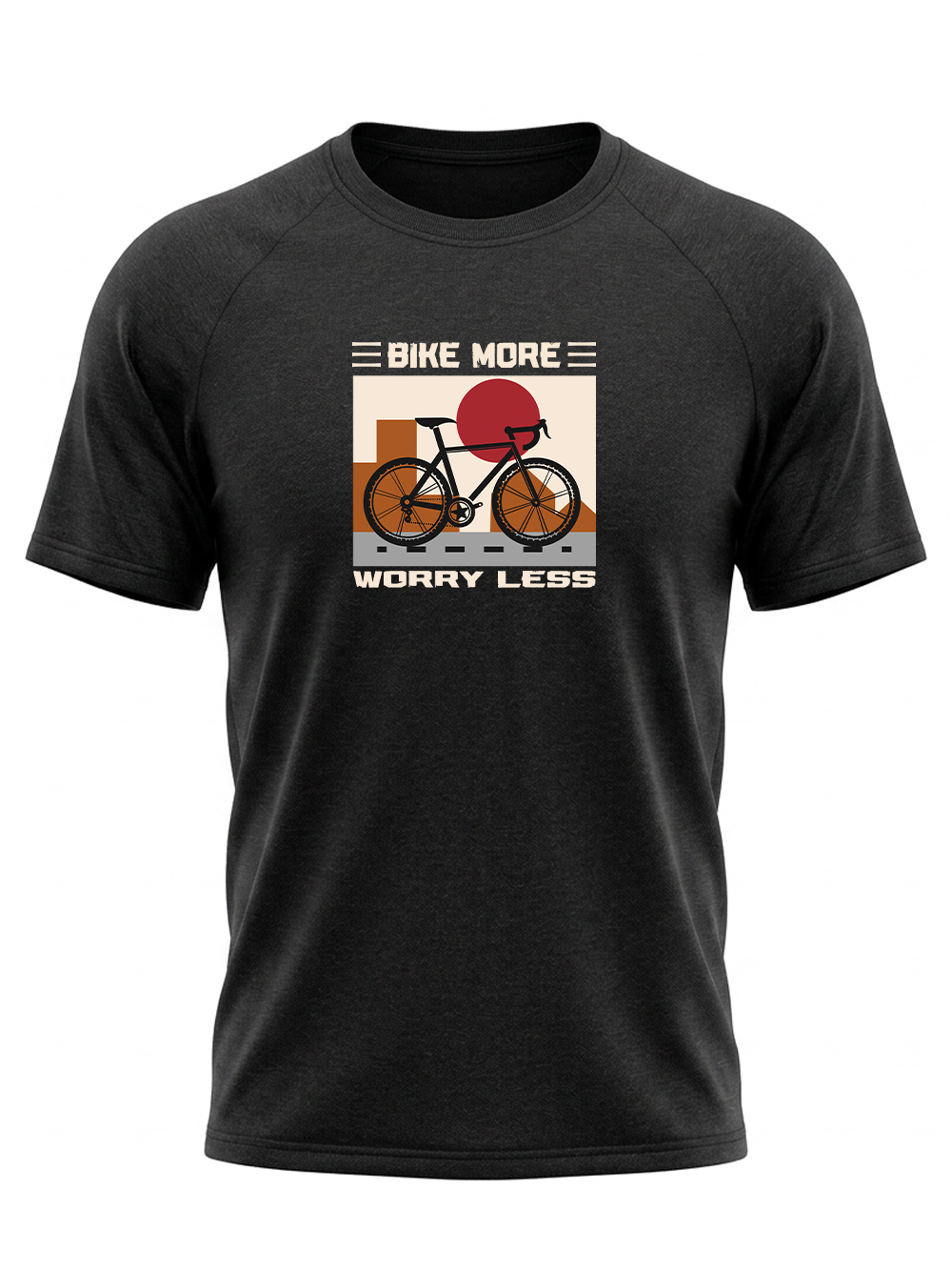 Orionride Bike More Worry Less Short Sleeves Quick-Dry Training T-Shirt