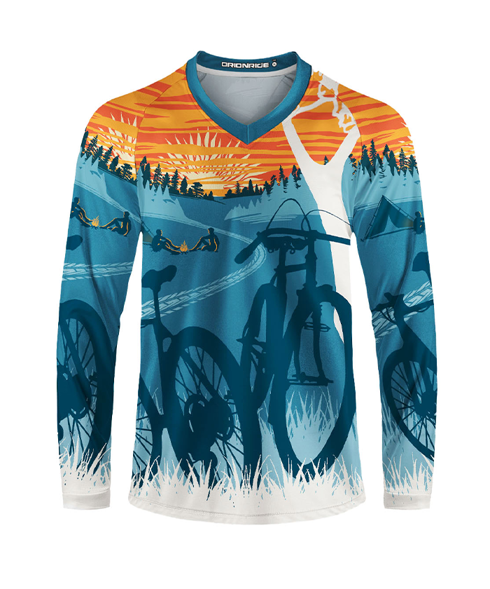 Orionride Sunset Camping Long Sleeve Downhill Jersey