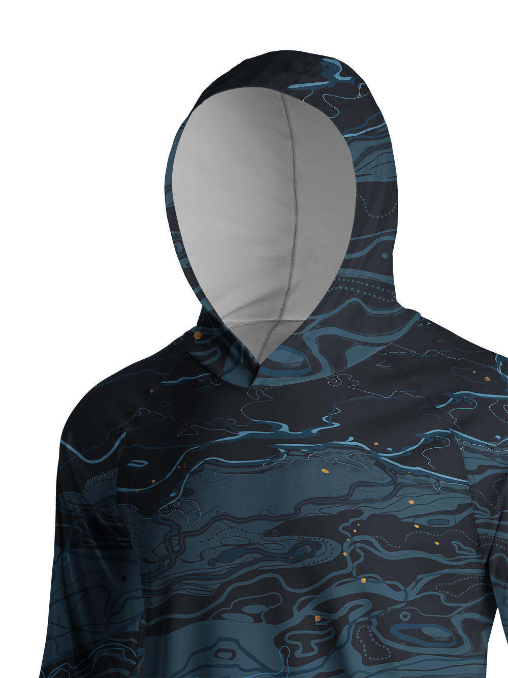Orionride Abstract Watermarks Long Sleeve Cycling Hoodie Shirt