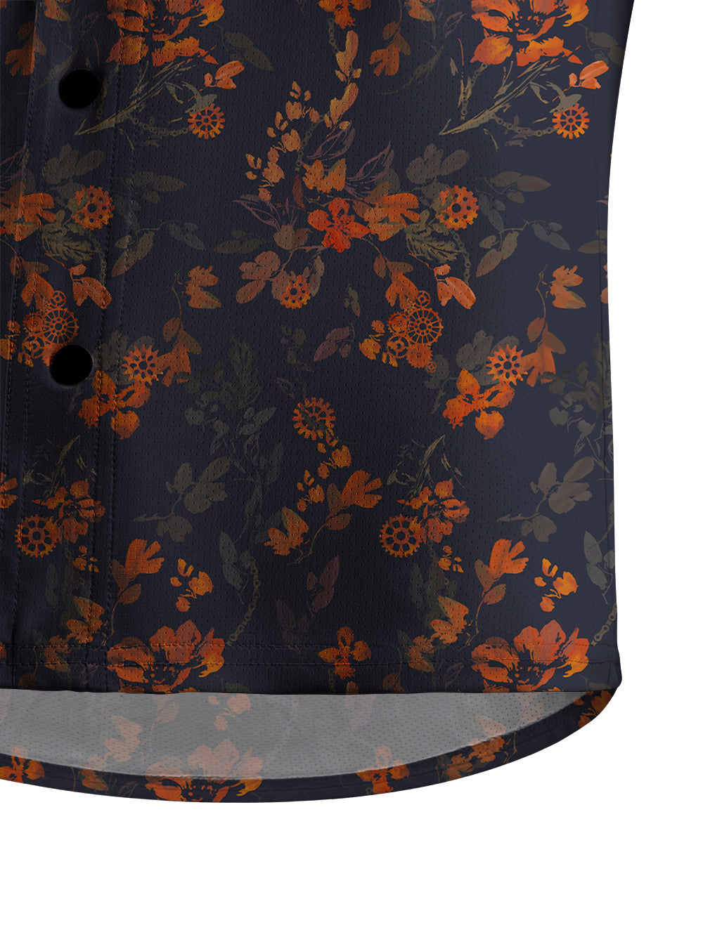 Orionride Bright Ink Flowers Men's Stretchy Breathable Long Sleeve Gravel Shirt