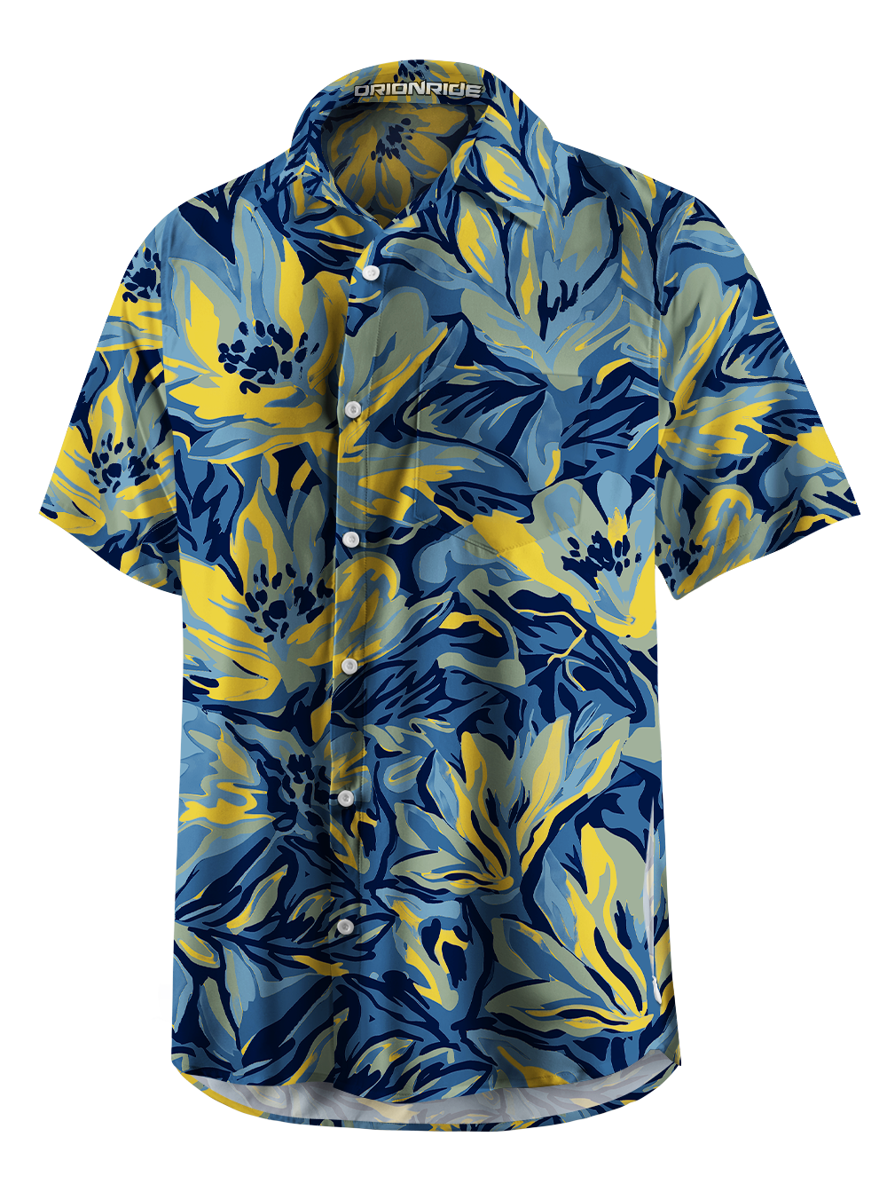 Orionride Floral Doodles Zipper Pockets Ultra Lightweight Short Sleeves Gravel Shirt