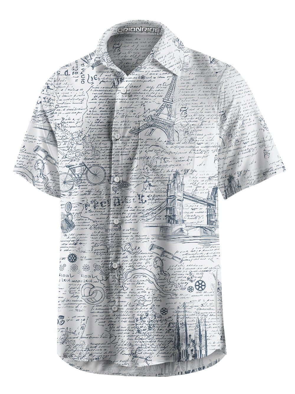 Orionride Paris News Zipper Pockets Ultra Lightweight Short Sleeves Gravel Shirt