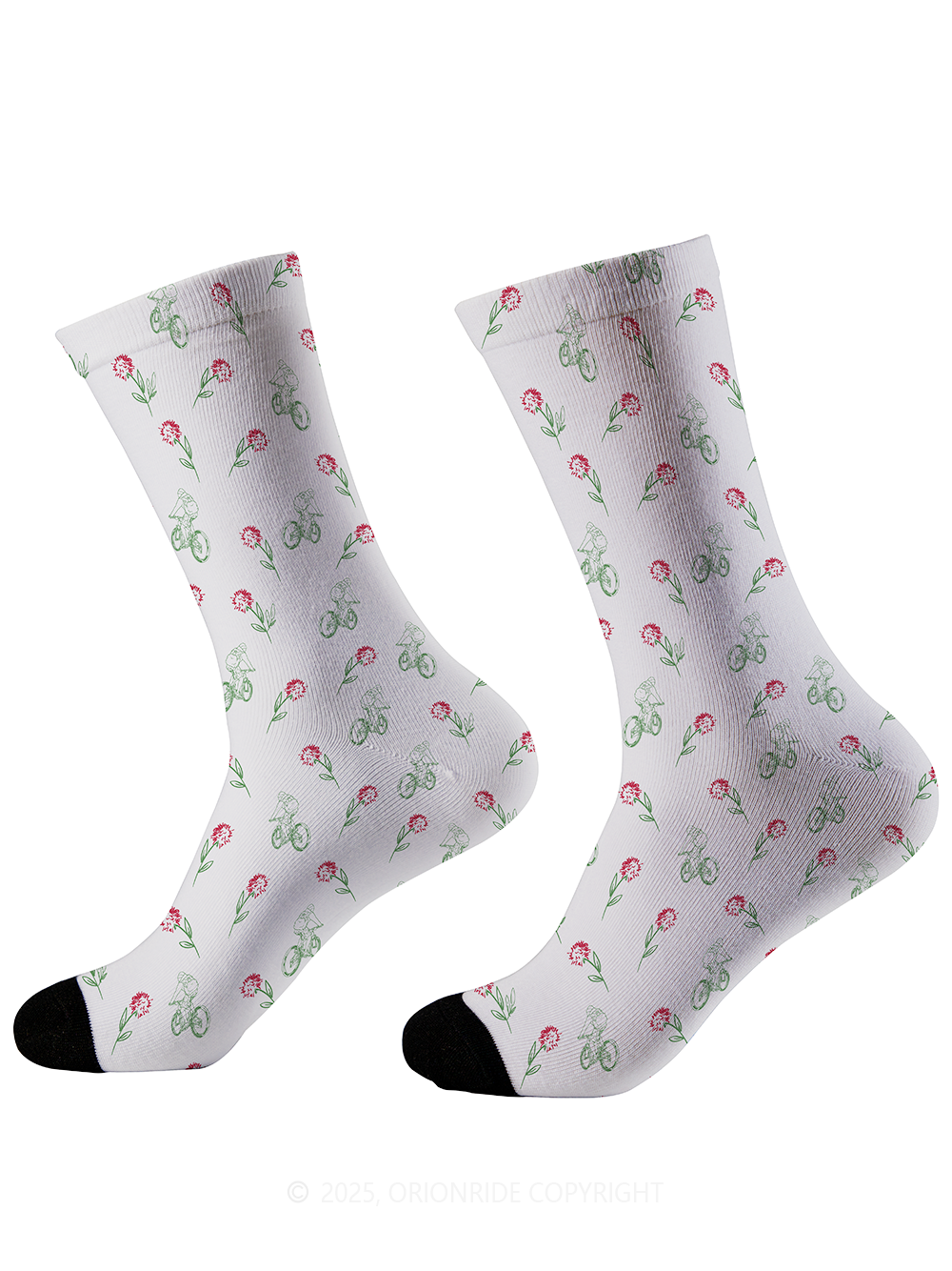 Orionride Clusters Of Flowers Cycling Socks