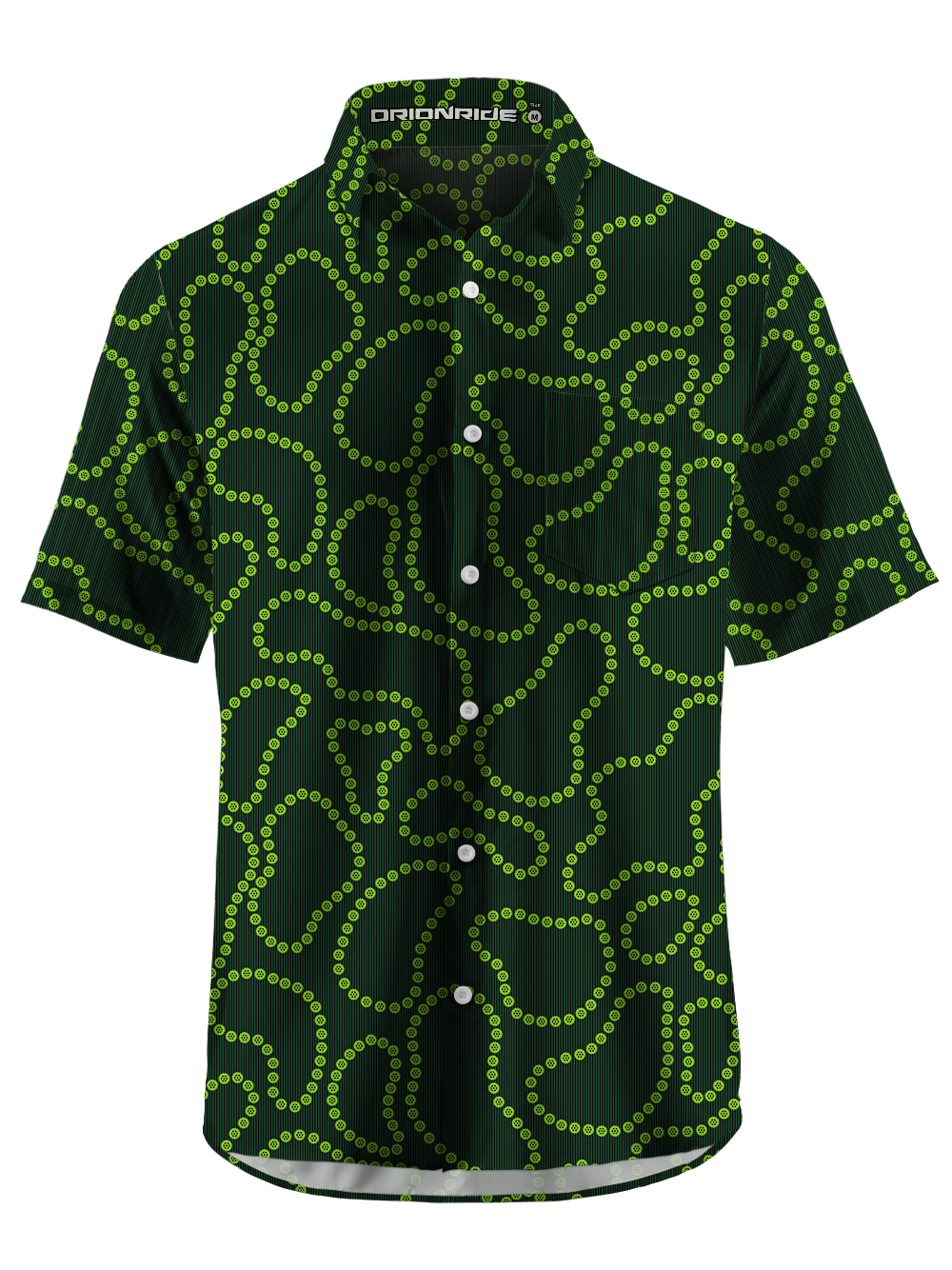 Orionride Hand-Drawn Gears Zipper Pockets Ultra Lightweight Short Sleeves Gravel Shirt
