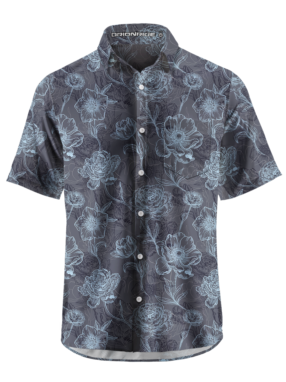 Orionride Botanical Sketch Zipper Pockets Ultra Lightweight Short Sleeves Gravel Shirt