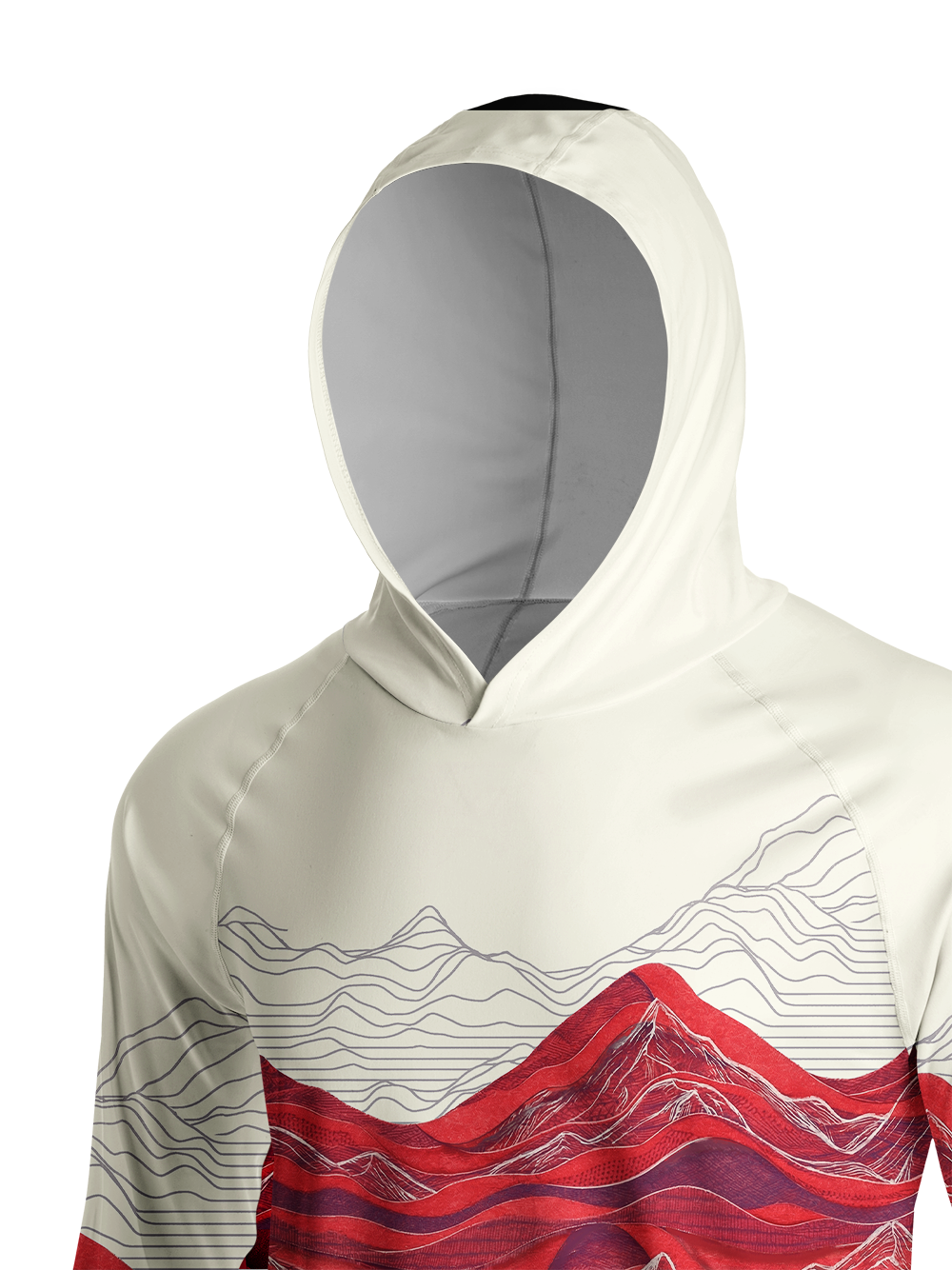 Orionride Rolling Mountain Peaks Long Sleeve Cycling Hoodie Shirt