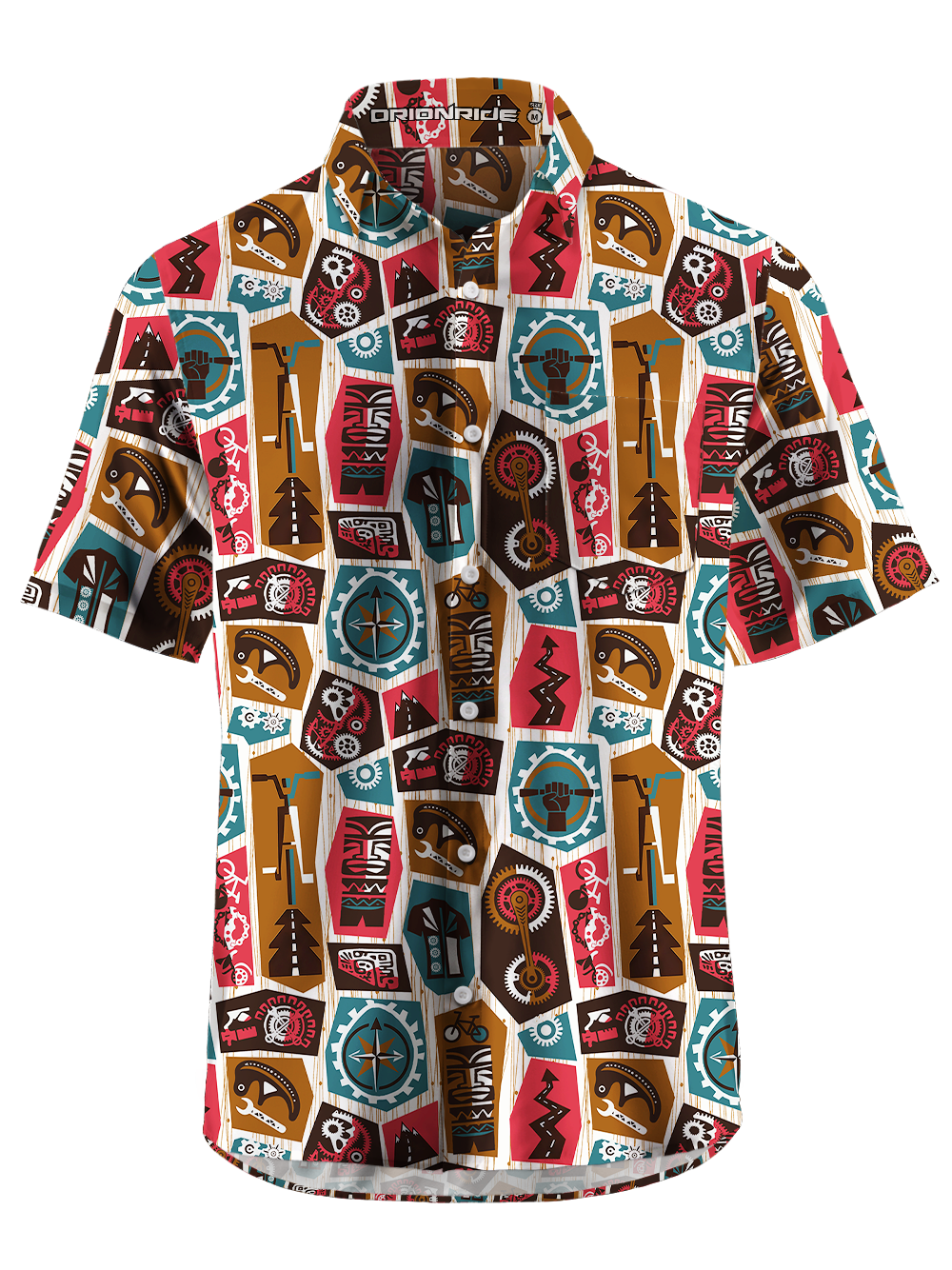Orionride Primitive Wisdom Zipper Pockets Ultra Lightweight Short Sleeves Gravel Shirt