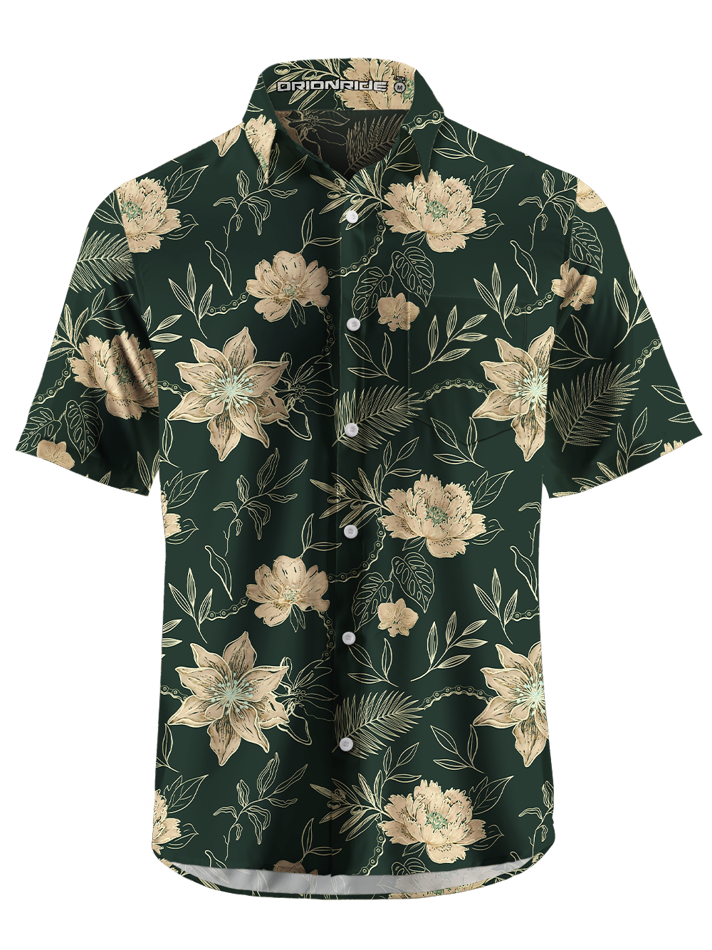 Orionride Midnight Bloom Zipper Pockets Ultra Lightweight Short Sleeves Gravel Shirt