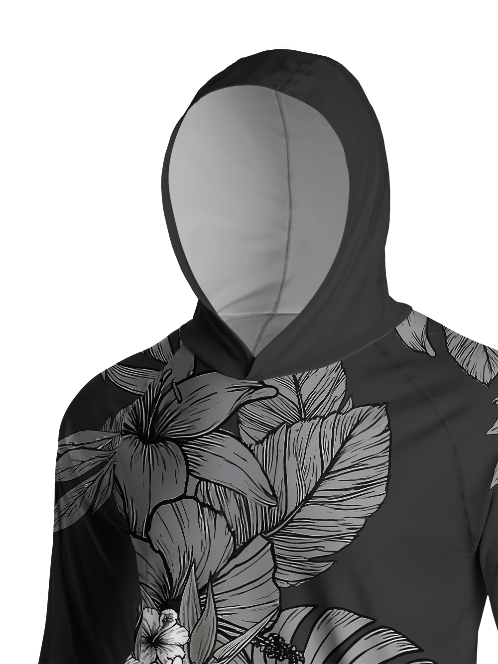 Orionride Shadow Flowers Long Sleeve Cycling Hoodie Shirt