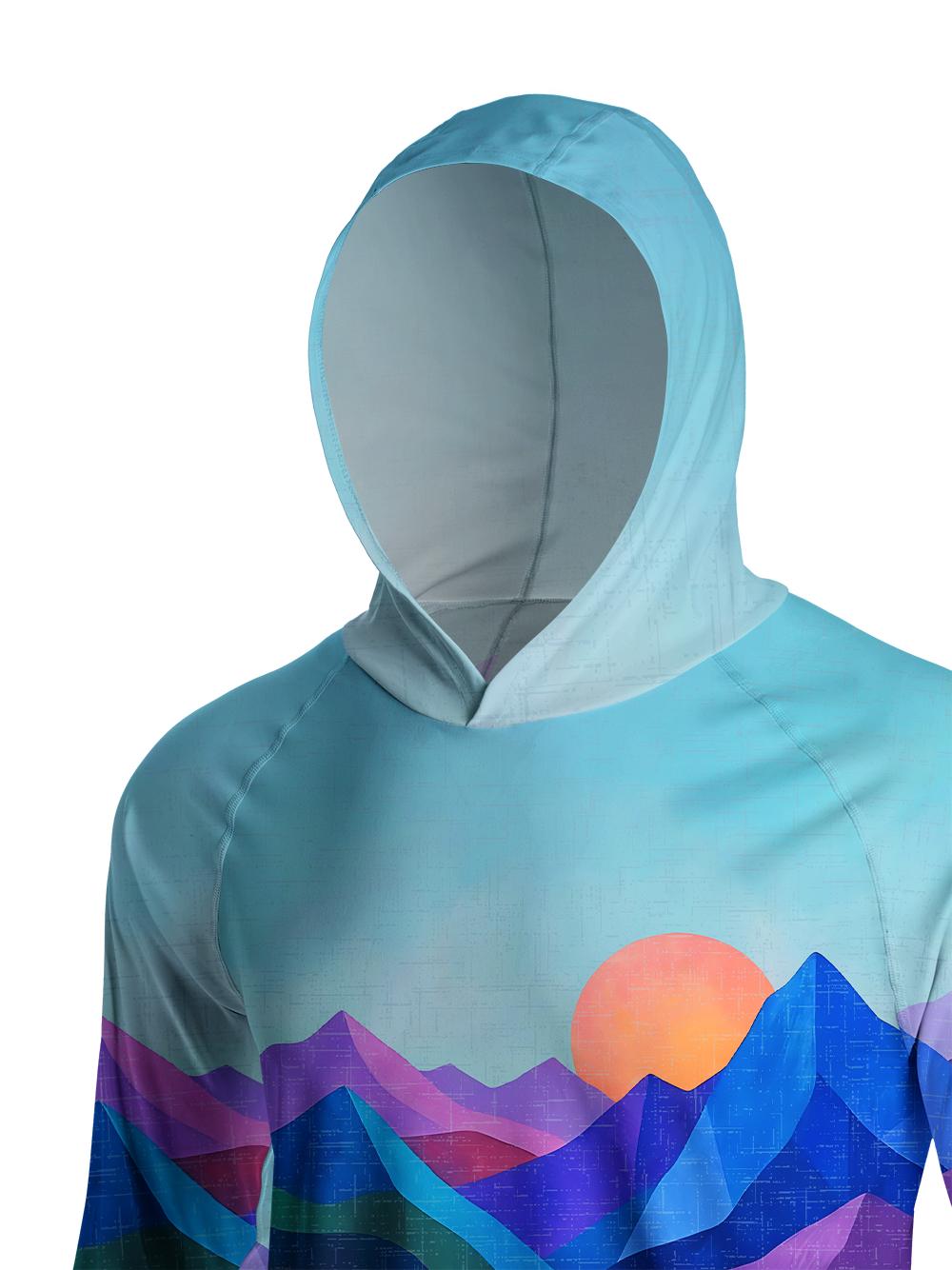 Orionride Color Fold Mountains Long Sleeve Cycling Hoodie Shirt