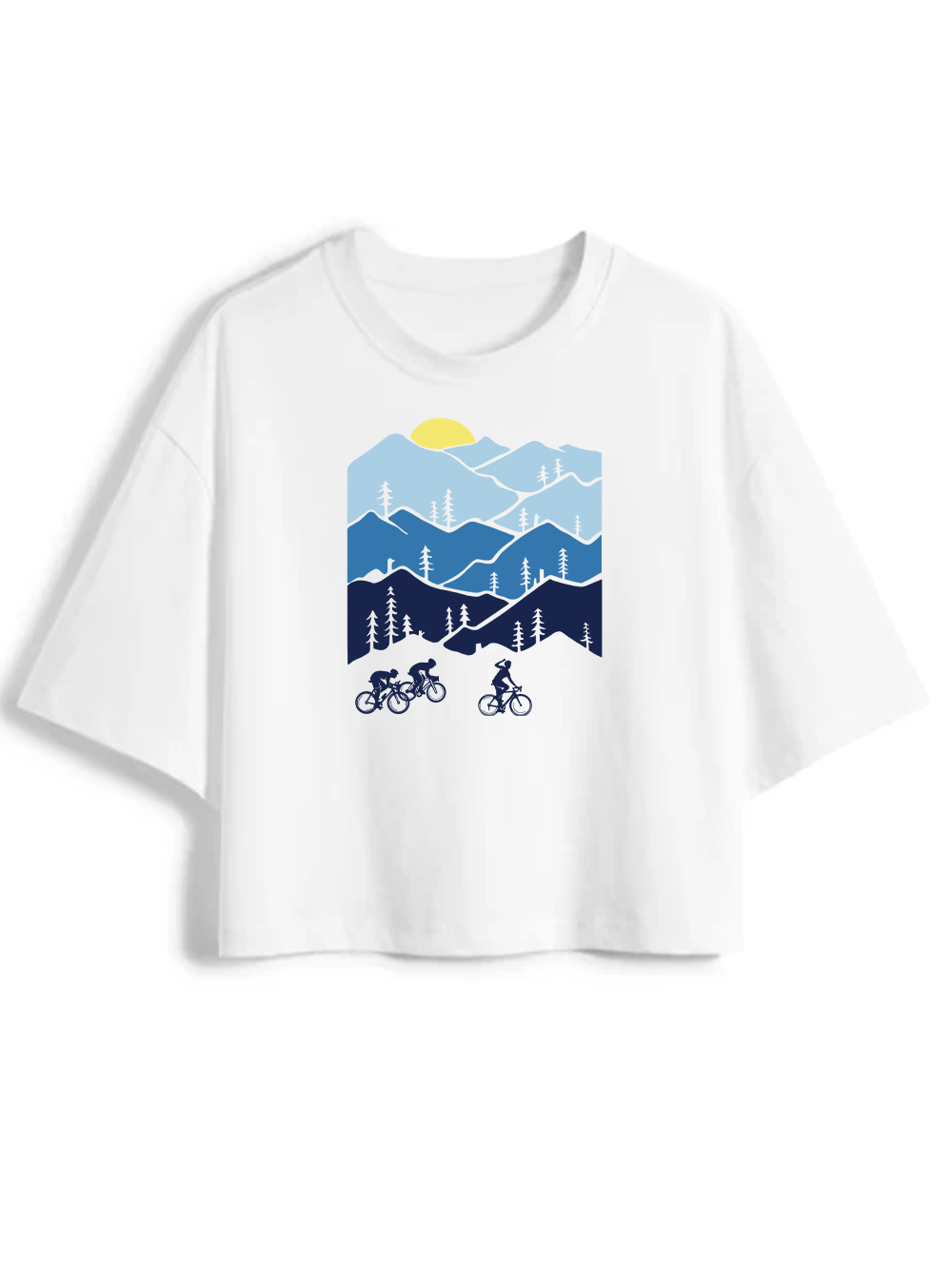 Orionride Three Makes a Trip Women's Oversize Cycling Crop Tops