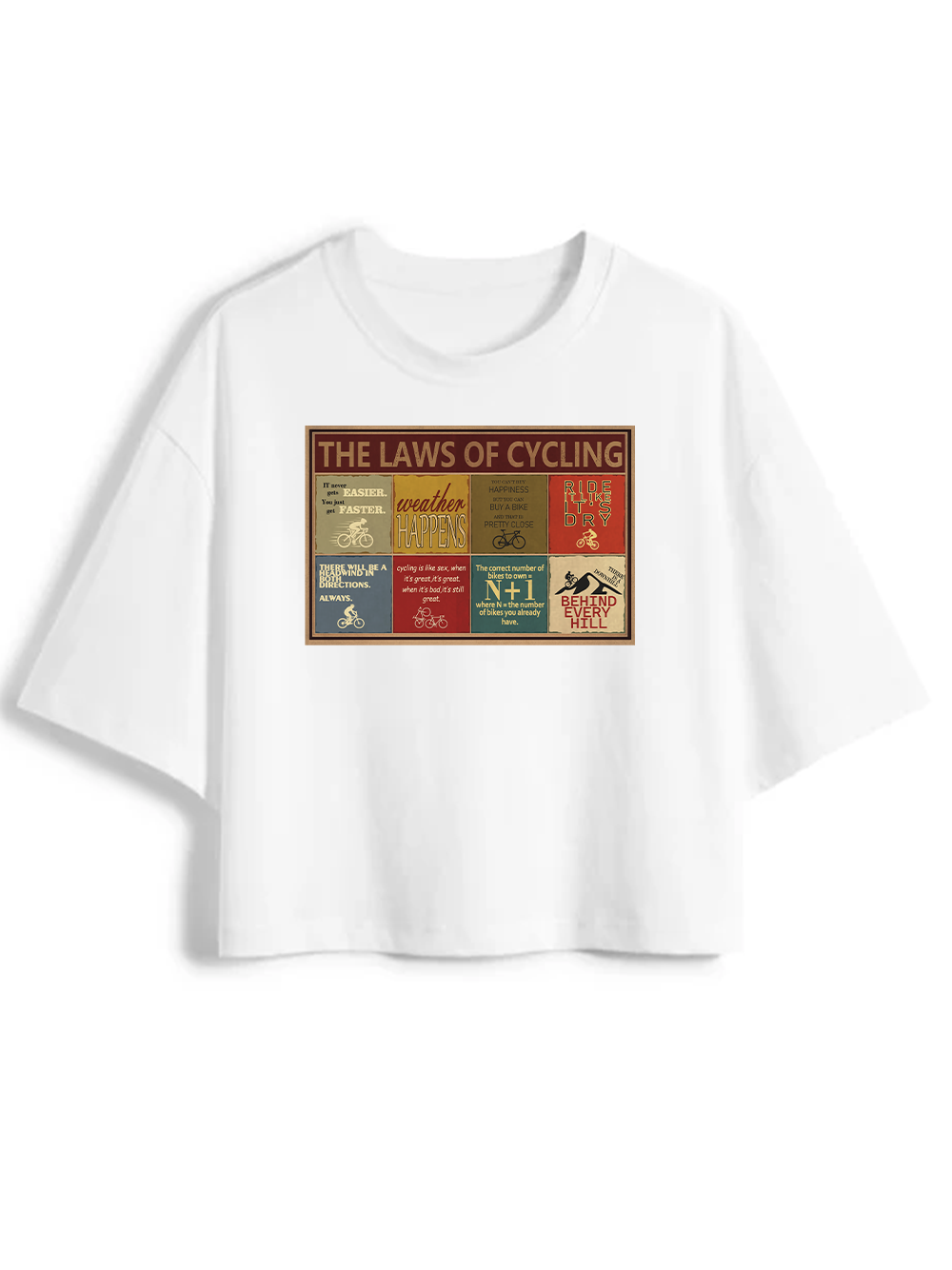 Orionride The Laws Of Cycling Women's Oversize Cycling Crop Tops