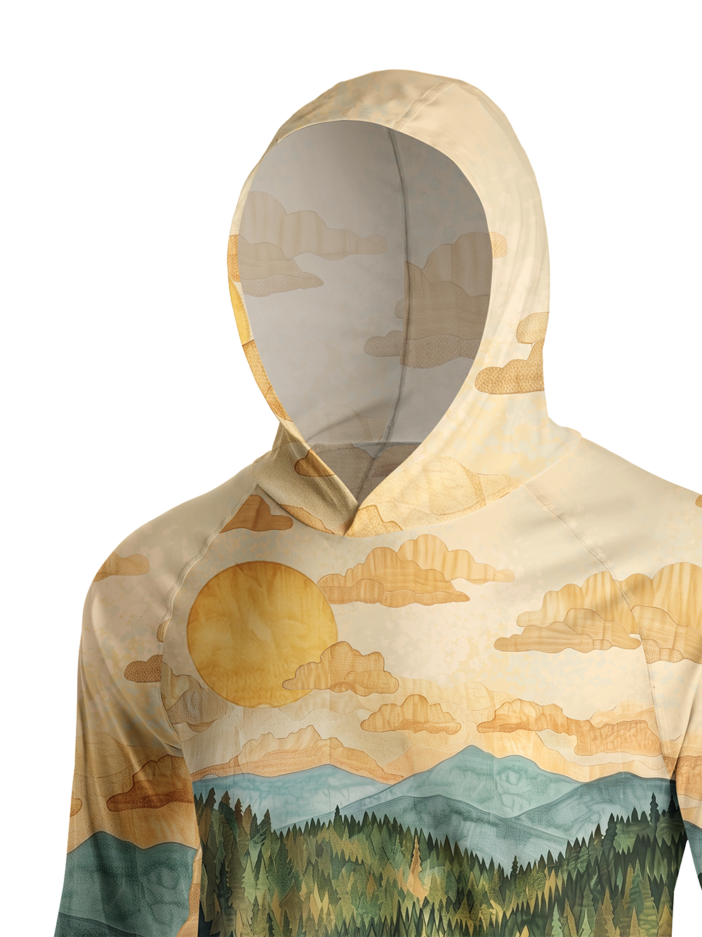 Orionride Forest Warm Sun Long Sleeve Cycling Hoodie Shirt