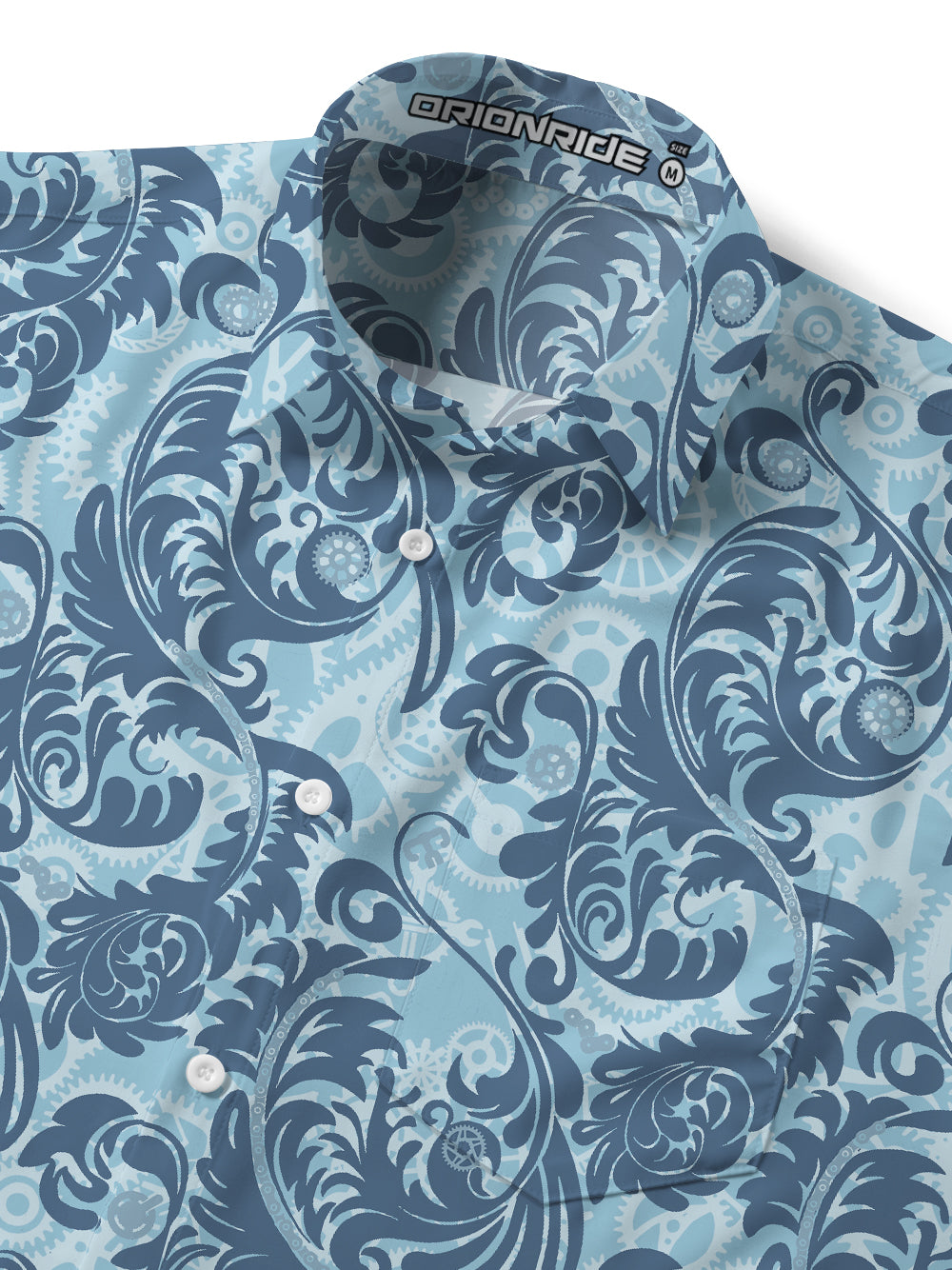 Orionride Psychedelic Vine Zipper Pockets Ultra Lightweight Short Sleeves Gravel Shirt