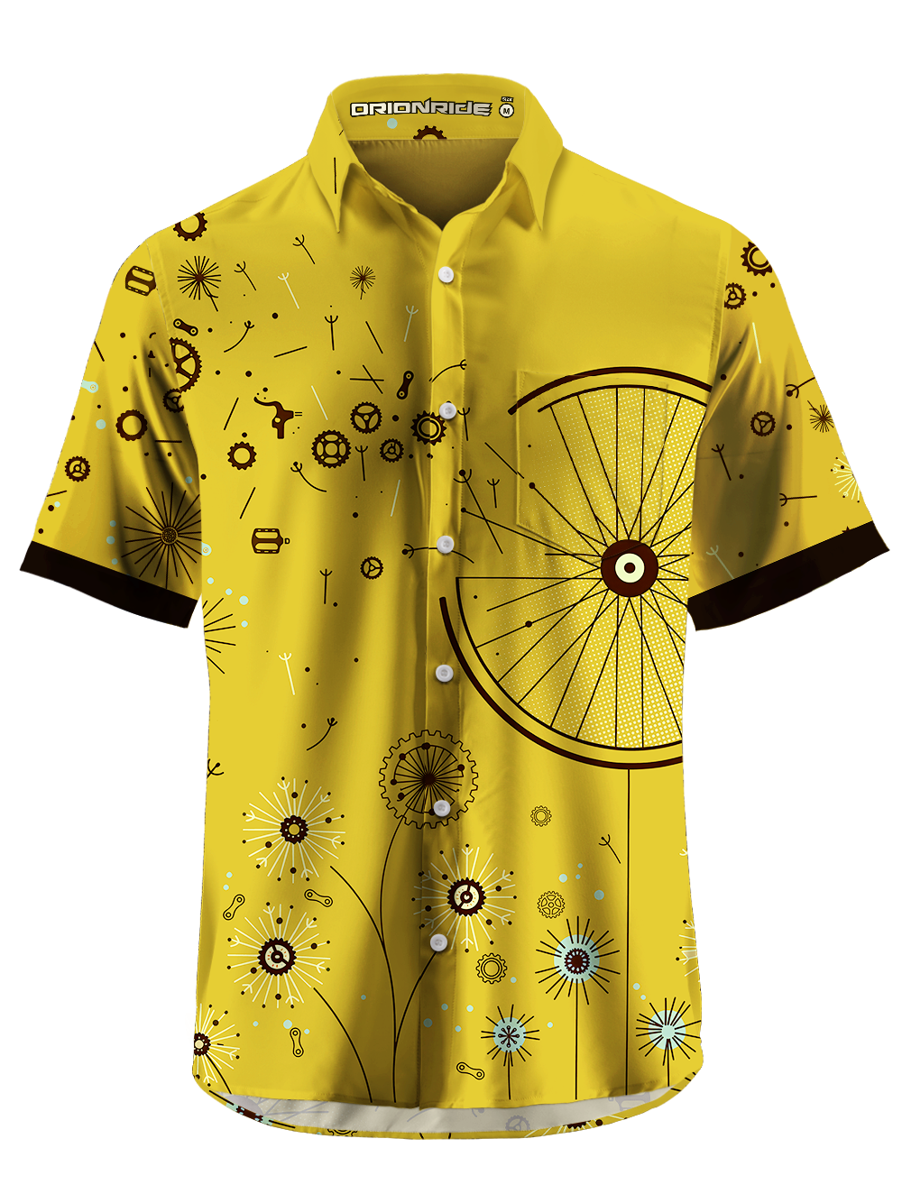 Orionride Mechanical Dandelion Zipper Pockets Ultra Lightweight Short Sleeves Gravel Shirt