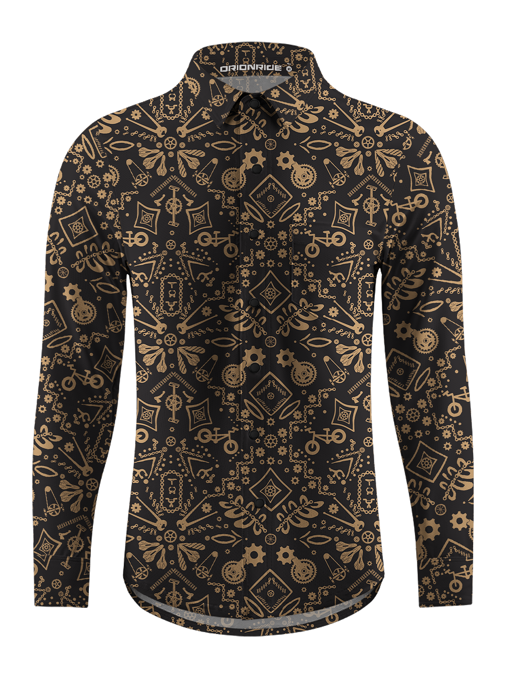 Orionride Golden Parts Men's Stretchy Breathable Long Sleeve Gravel Shirt