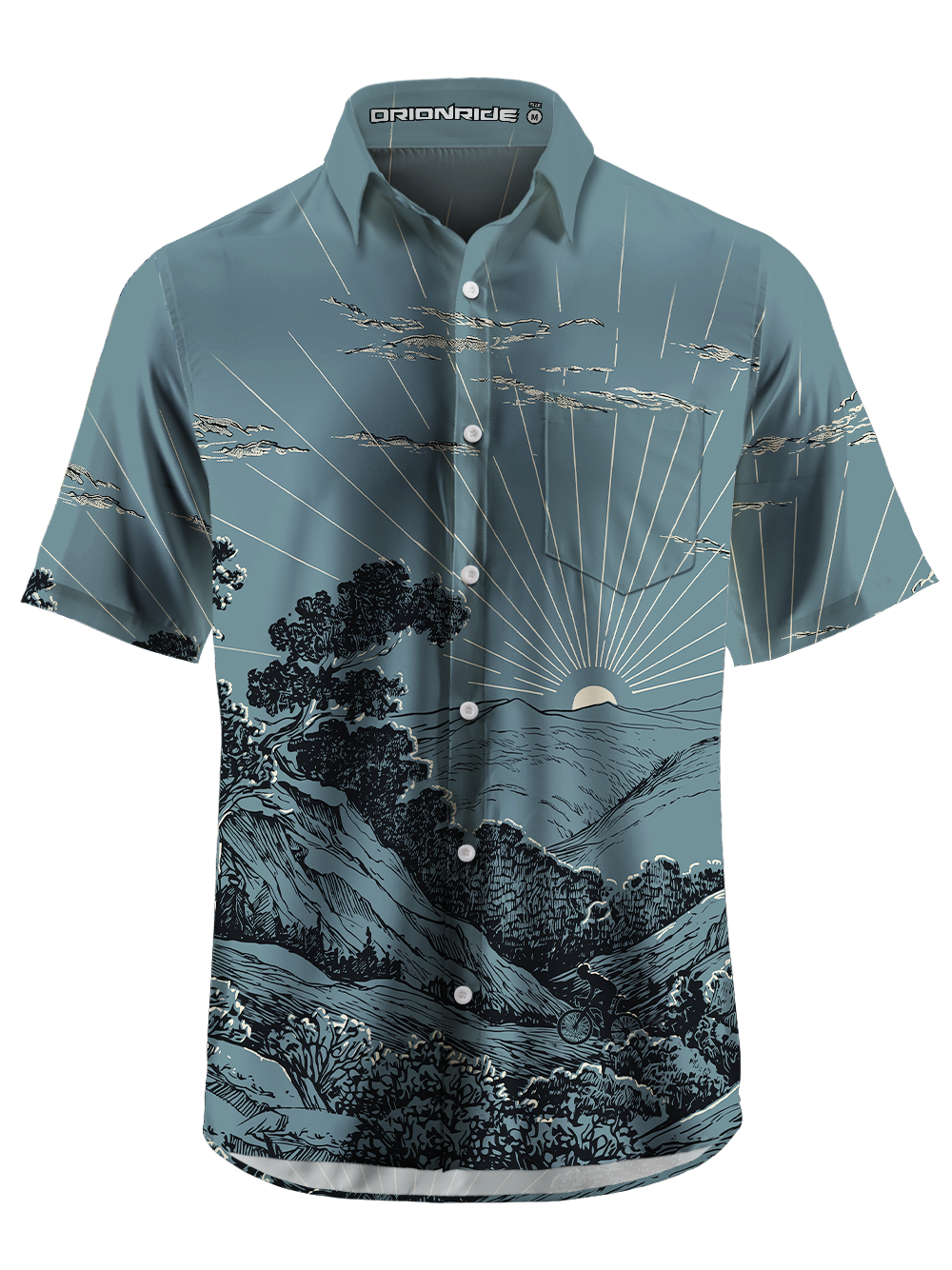 Orionride The Rising Sun Zipper Pockets Ultra Lightweight Short Sleeves Gravel Shirt