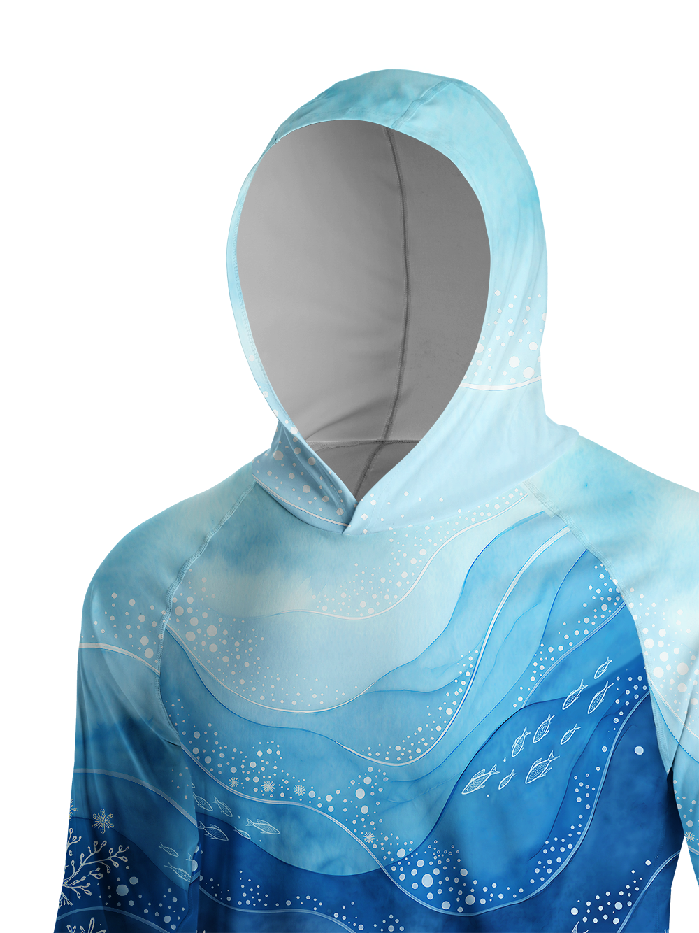 Orionride Ocean Chart Long Sleeve Cycling Hoodie Shirt