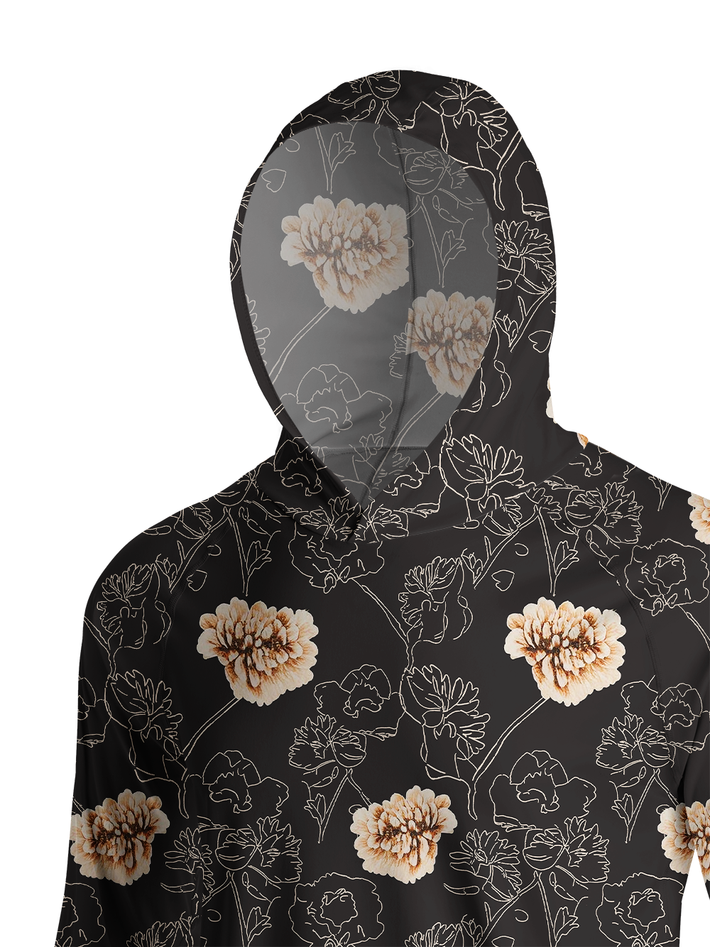 Orionride Pure Flowers Long Sleeve Cycling Hoodie Shirt