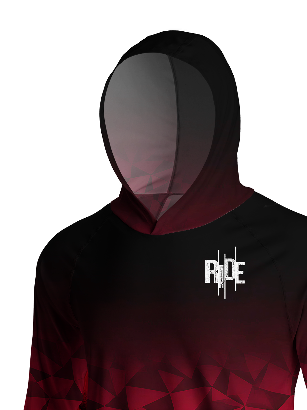 Orionride Red Gemstone Long Sleeve Cycling Hoodie Shirt