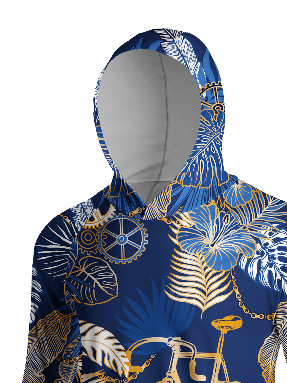 Orionride Hawaiian Plants Long Sleeve Cycling Hoodie Shirt