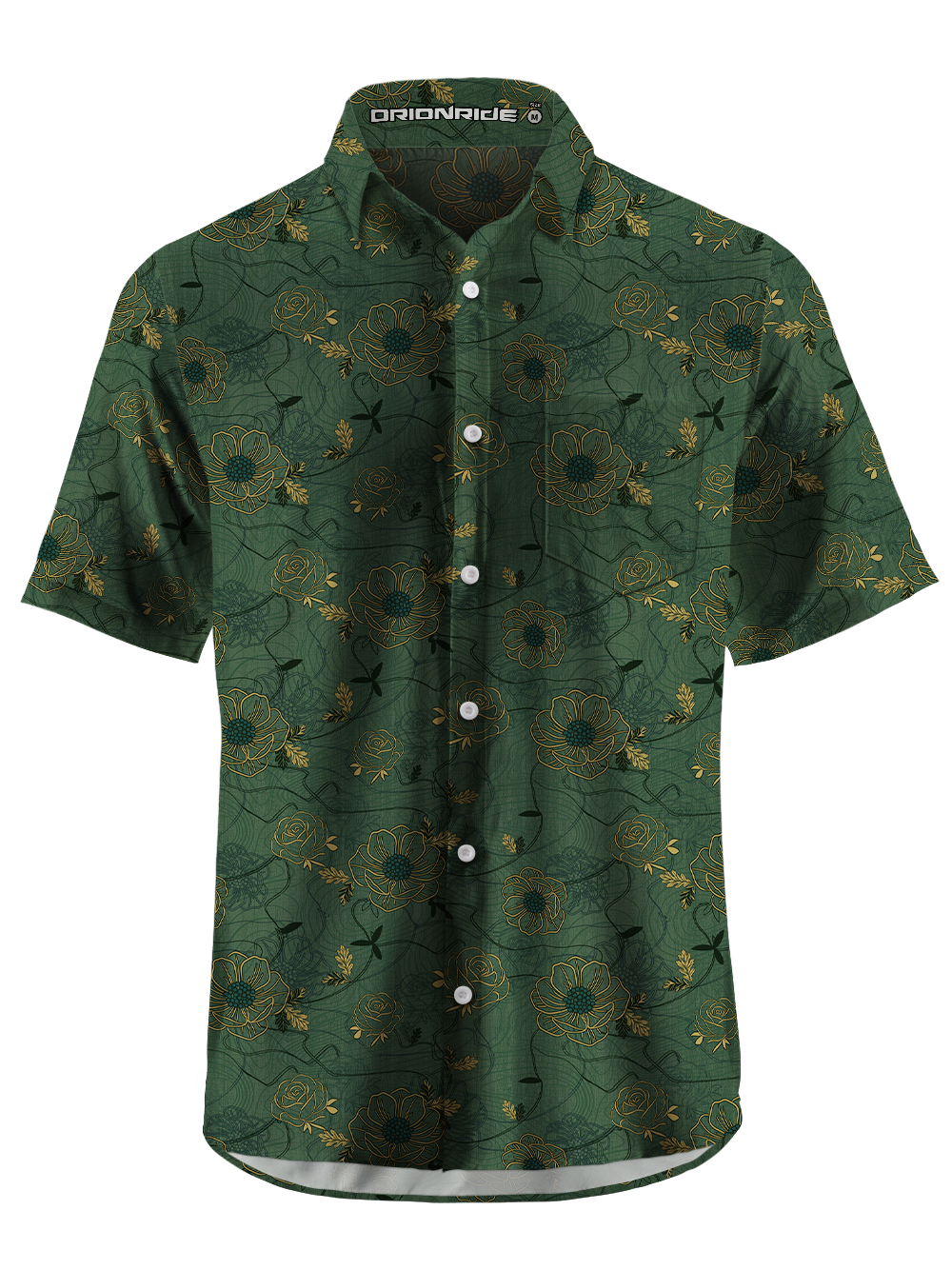 Orionride Gold Vine Bloom Zipper Pockets Ultra Lightweight Short Sleeves Gravel Shirt