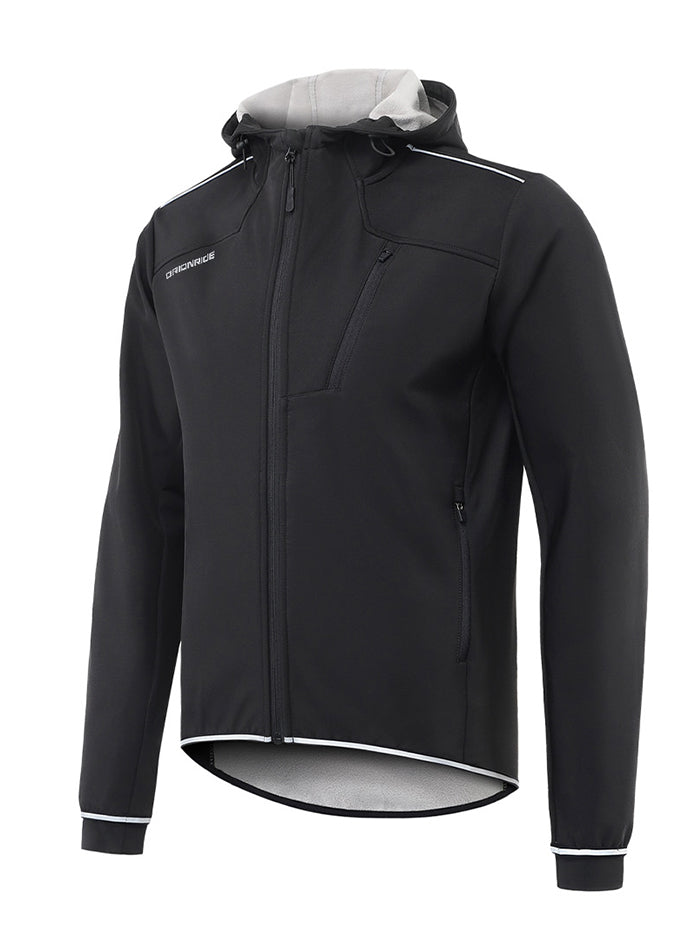 Orionride Cycling Jacket With Hood Mountain Bike Windbreaker Black
