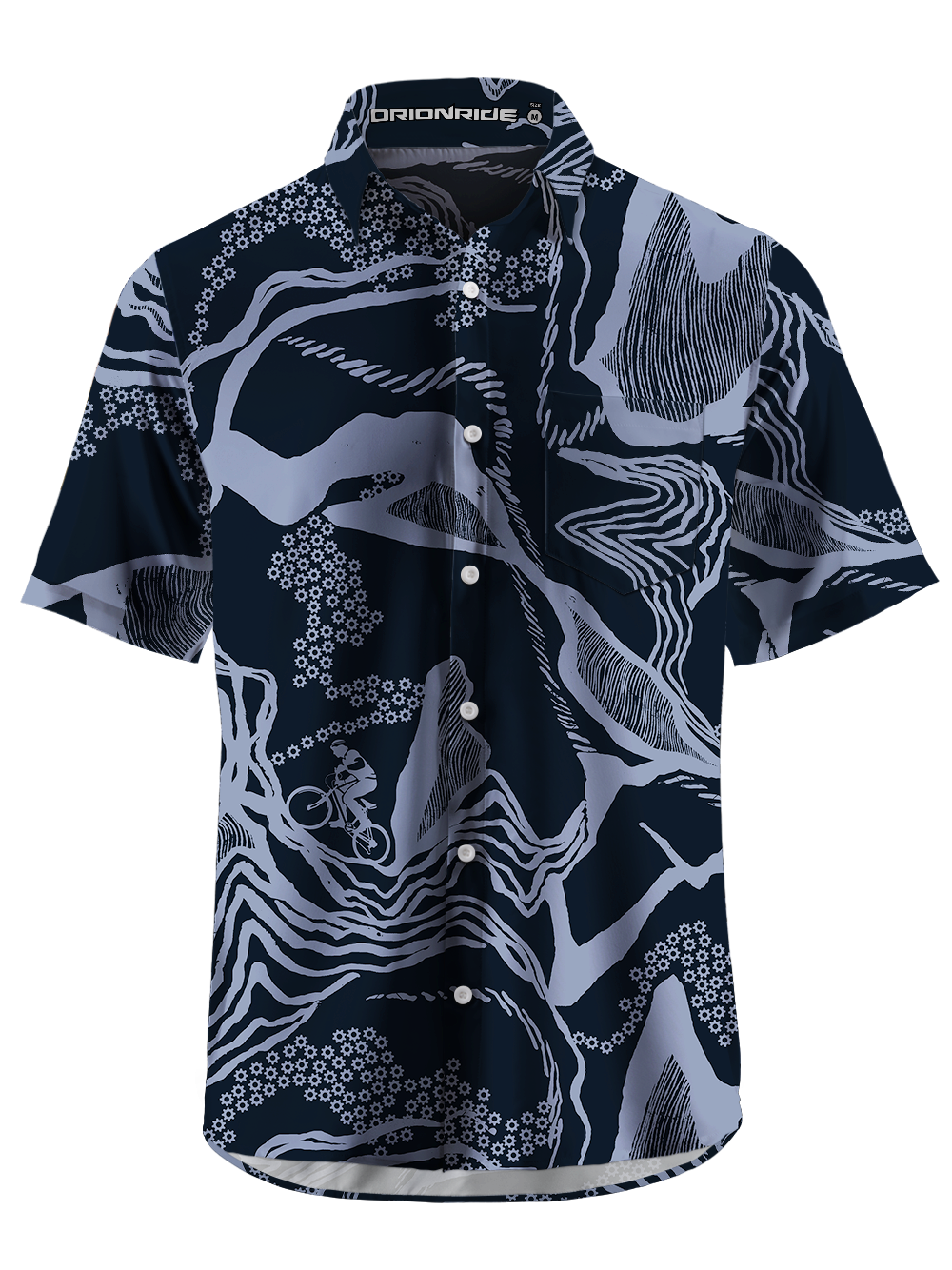 Orionride Fine Parallel Lines Zipper Pockets Ultra Lightweight Short Sleeves Gravel Shirt