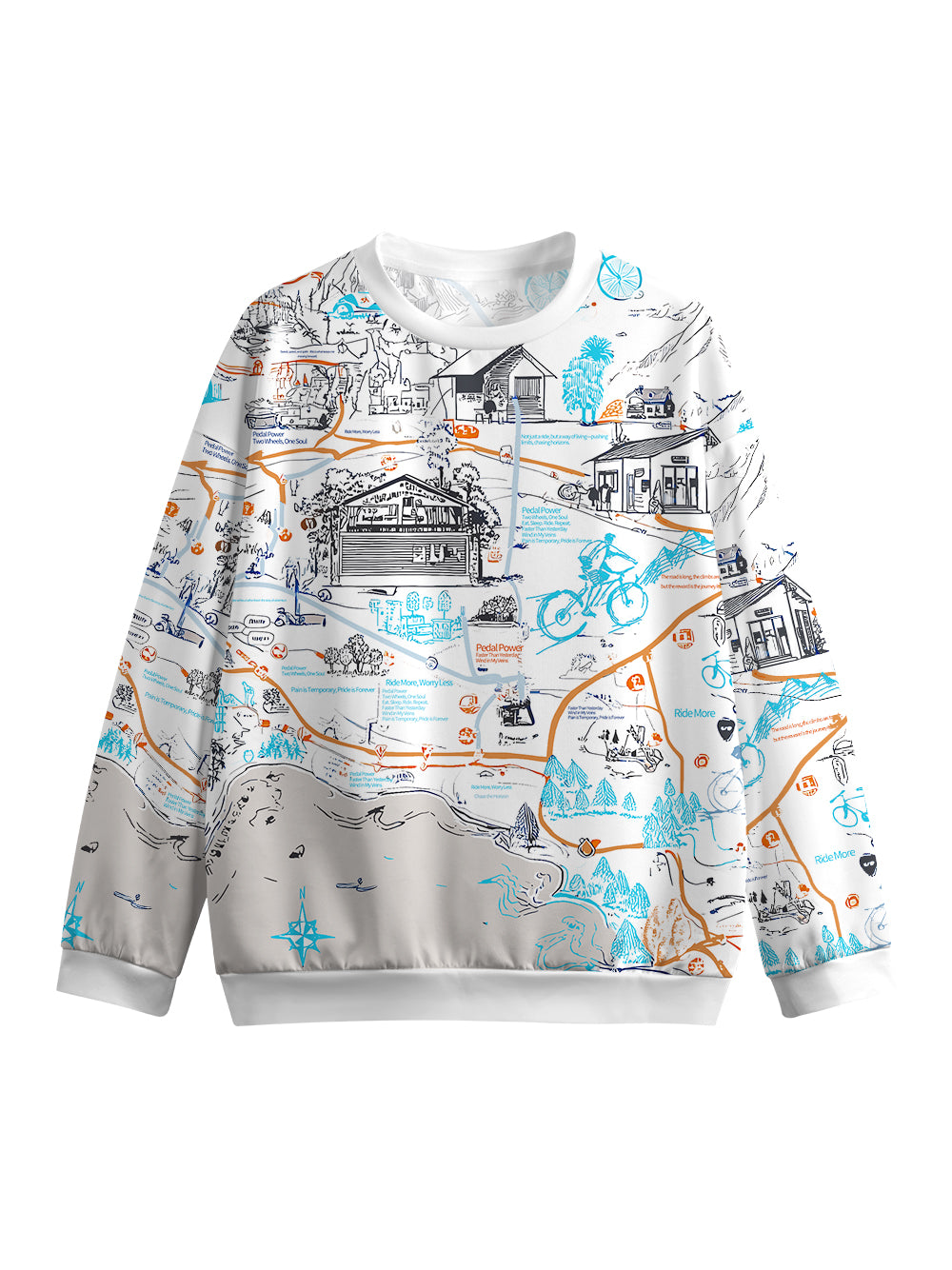 Orionride The Power Of Cycling Crew Neck Pullover Sweatshirt