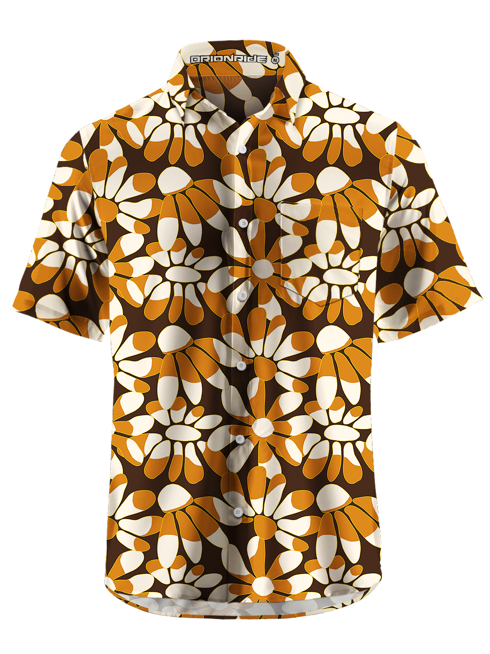 Orionride Psychedelic Flowers Zipper Pockets Ultra Lightweight Short Sleeves Gravel Shirt