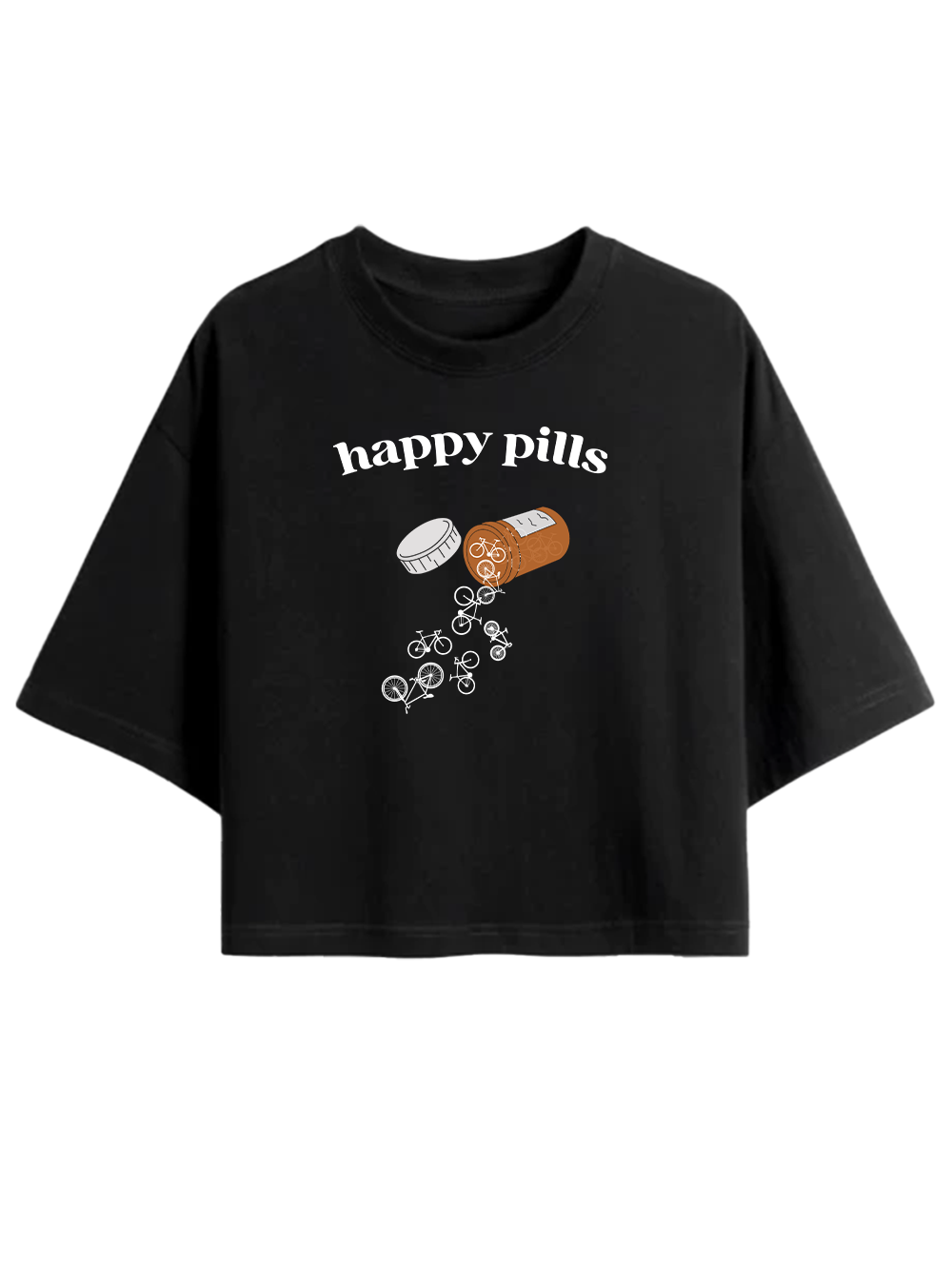 Orionride Happy Pills Women's Oversize Cycling Crop Tops