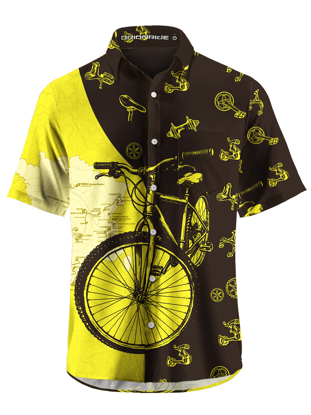 Orionride Crossing The Map Zipper Pockets Ultra Lightweight Short Sleeves Gravel Shirt