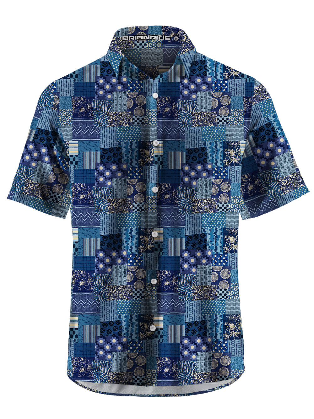 Orionride Grid World Zipper Pockets Ultra Lightweight Short Sleeves Gravel Shirt